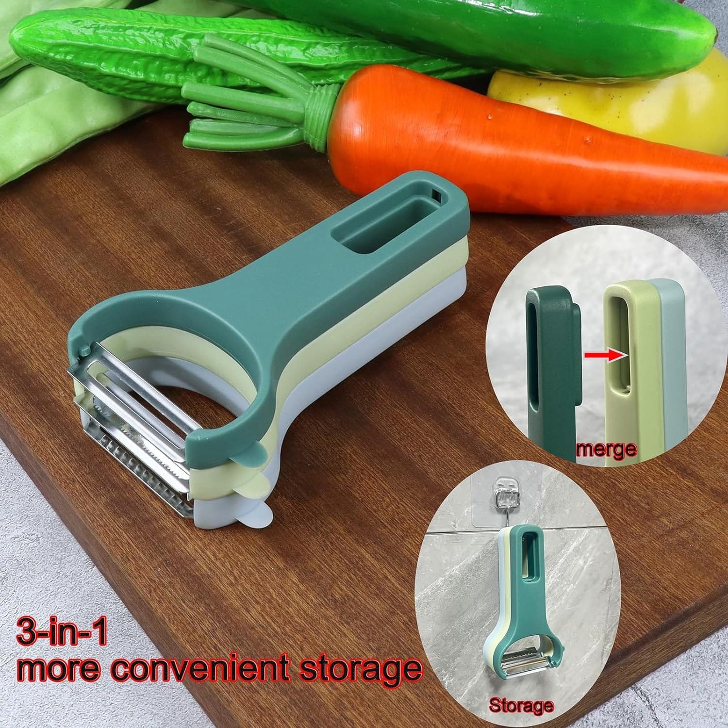 Vegetable Peeler for Potato,Veggie,Carrot,Cucumber,Fruit,3 Types Set Y Julienne Peeler for Kitchen (3 colors set)