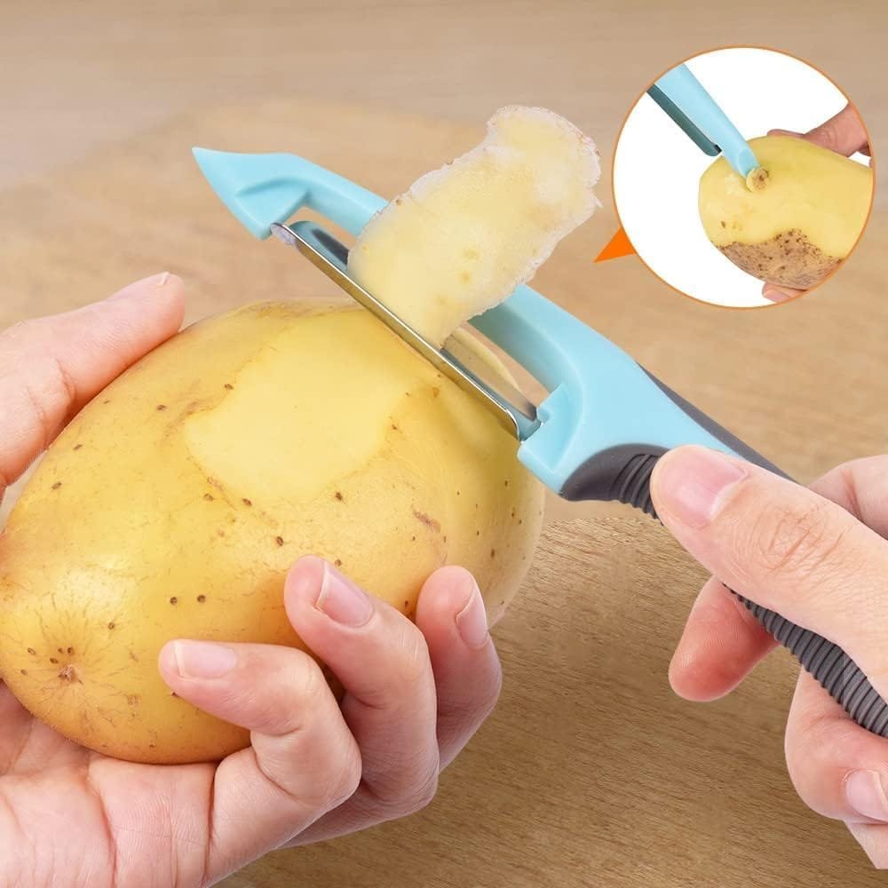 Vegetable Potato Peelers for Kitchen, Sopito 5PCS Stainless Steel Kitchen Peelers Sets for Apple Fruit Cucumber Carrot Potatoes, Good Grip Veggie Peelers with Sharp Blade Vegetable Potato Peelers for Kitchen, Sopito 5PCS Stainless Steel Kitchen Peelers Sets for Apple Fruit Cucumber Carrot Potatoes, Good Grip Veggie Peelers with Sharp Blade