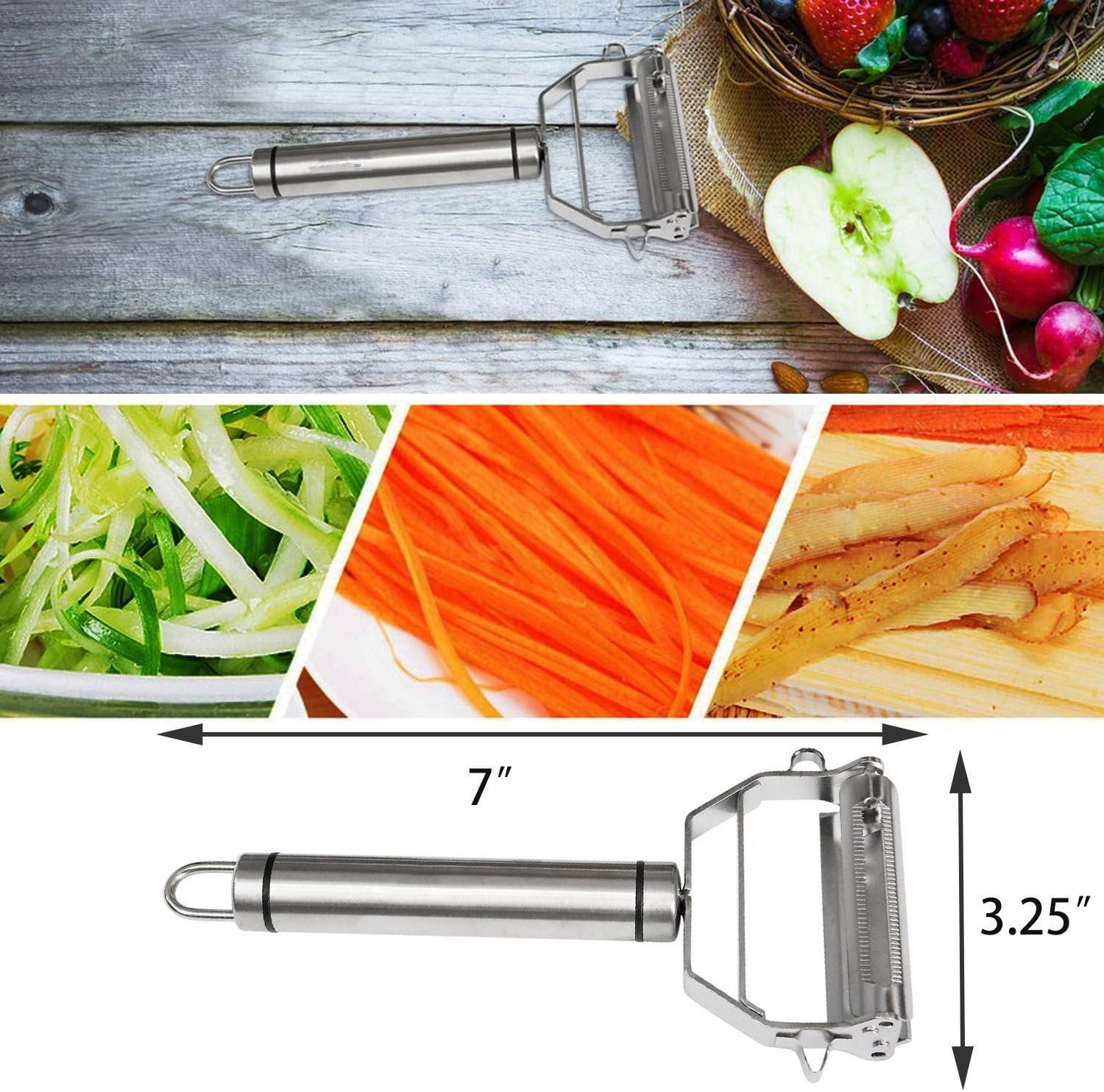 Vegetable Spaghetti Spiralizer Slicer Easy Spiral Zucchini Noodle Carrot,Perfect Kitchen Tools Carrot Grater With Cleaning Brush (Julienne peeler triangle handle) Vegetable Spaghetti Spiralizer Slicer Easy Spiral Zucchini Noodle Carrot,Perfect Kitchen Tools Carrot Grater With Cleaning Brush (Julienne peeler triangle handle)