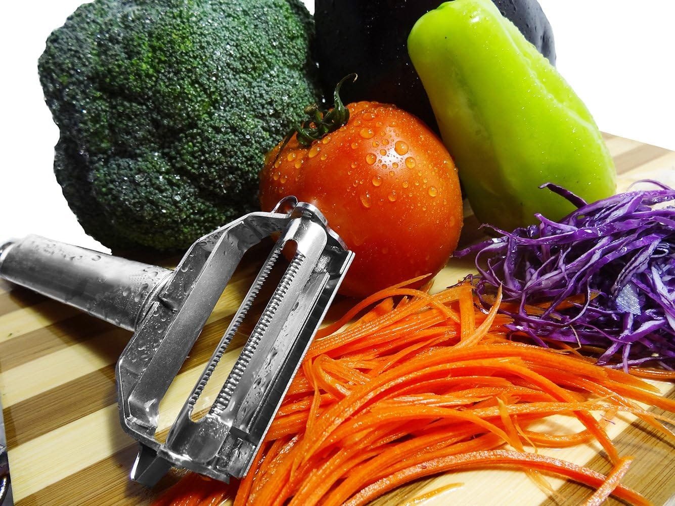 Vegetable Spaghetti Spiralizer Slicer Easy Spiral Zucchini Noodle Carrot,Perfect Kitchen Tools Carrot Grater With Cleaning Brush (Julienne peeler triangle handle) Vegetable Spaghetti Spiralizer Slicer Easy Spiral Zucchini Noodle Carrot,Perfect Kitchen Tools Carrot Grater With Cleaning Brush (Julienne peeler triangle handle)