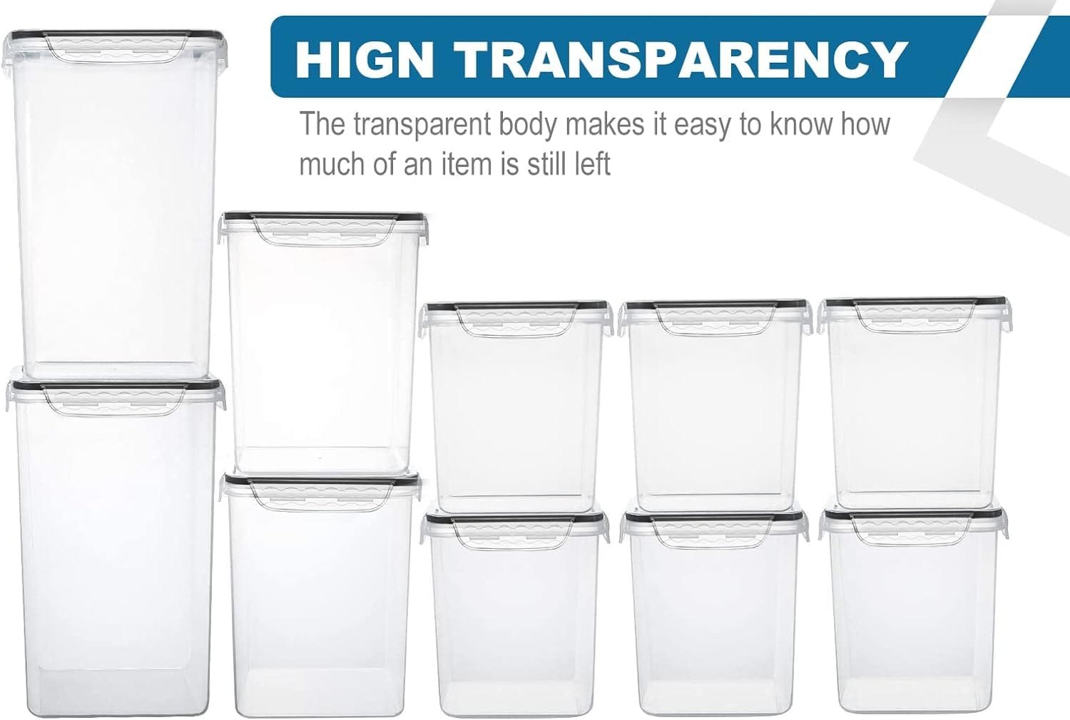 VERONES Large Tall Airtight Food Storage Containers, 10 PACK Plastic Airtight Kitchen  Pantry Organization, Ideal for Flour  Sugar Plastic Canisters with Labels