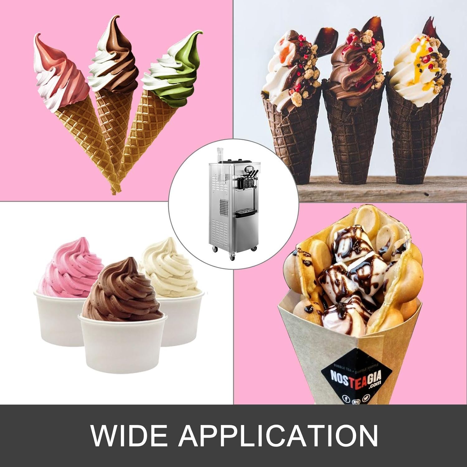 VEVOR 2200W Commercial Soft Ice Cream Machine 3 Flavors 5.3 to 7.4Gallons per Hour Auto Clean LED Panel Perfect for Restaurants Snack Bar supermarkets 2200W VEVOR 2200W Commercial Soft Ice Cream Machine 3 Flavors 5.3 to 7.4Gallons per Hour Auto Clean LED Panel Perfect for Restaurants Snack Bar supermarkets 2200W