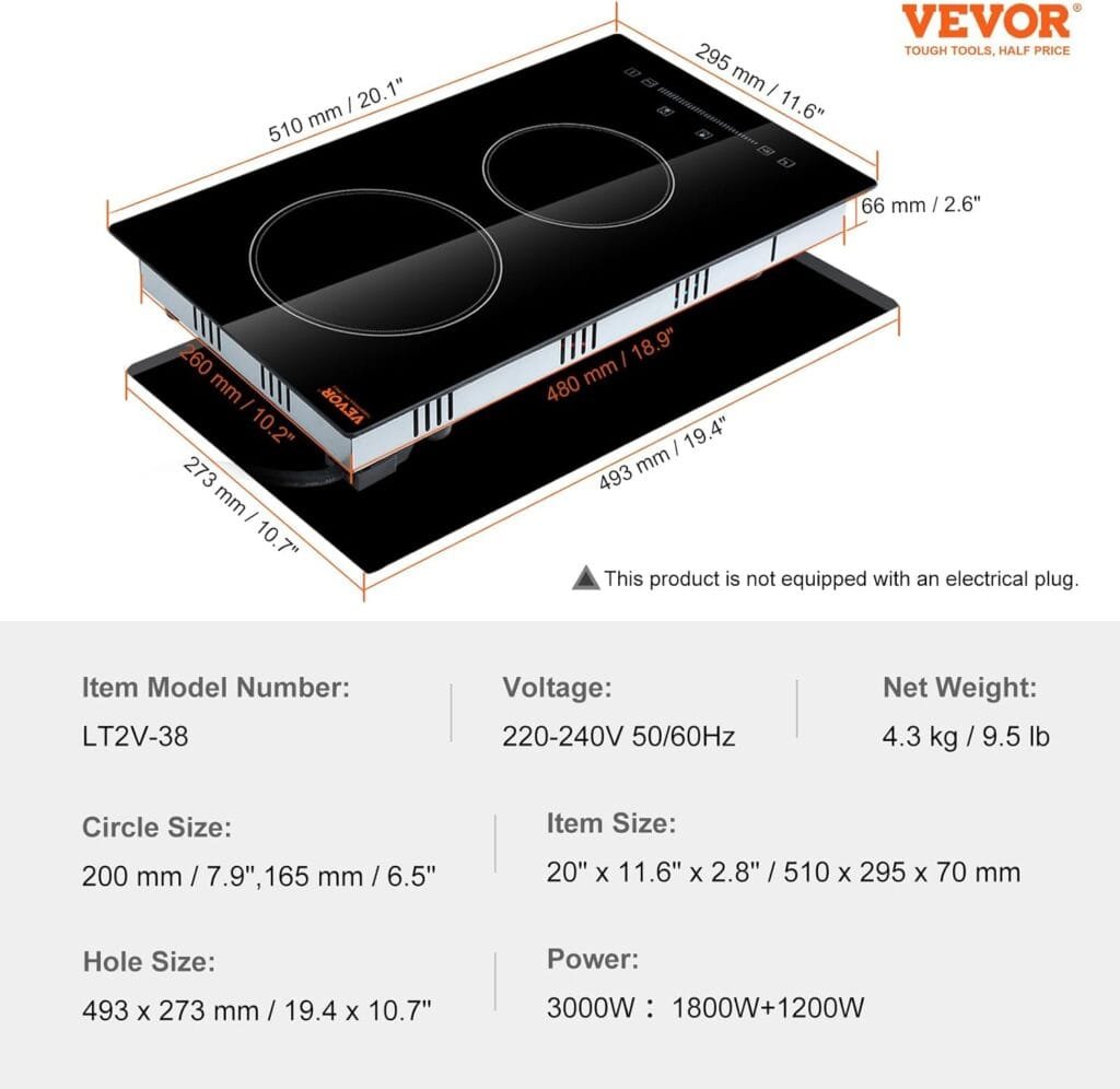 VEVOR Built in Electric Stove Top, 30 inch 5 Burners, 240V Glass Radiant Cooktop with Sensor Touch Control, Timer Child Lock Included, 9 Power Levels for Simmer Steam Slow Cook Fry VEVOR Built in Electric Stove Top, 30 inch 5 Burners, 240V Glass Radiant Cooktop with Sensor Touch Control, Timer Child Lock Included, 9 Power Levels for Simmer Steam Slow Cook Fry