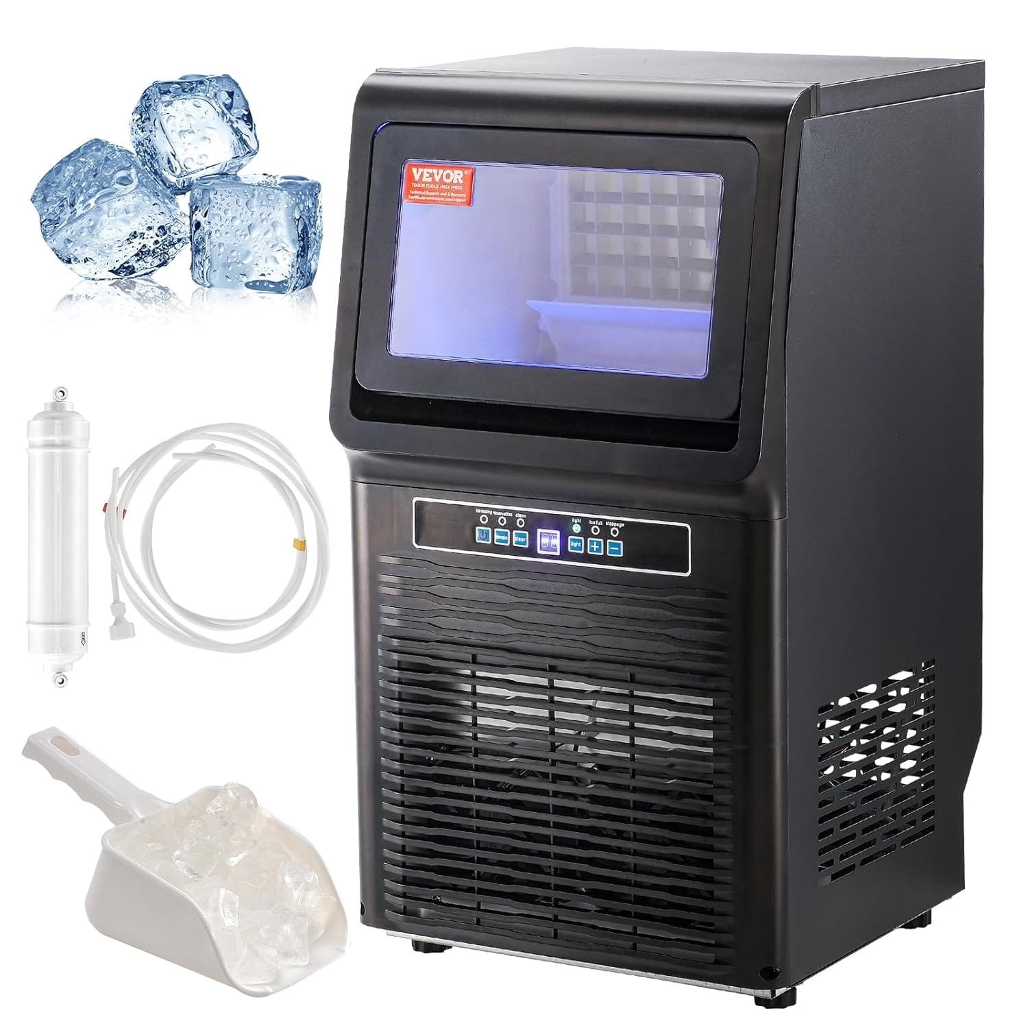 VEVOR Commercial Ice Maker, 70lbs/24H, Ice Maker Machine, 36 Ice Cubes in 12-15 Minutes, Freestanding Cabinet Ice Maker with 12lbs Storage Capacity LED Digital Display, for Bar Home Office Restaurant VEVOR Commercial Ice Maker, 70lbs/24H, Ice Maker Machine, 36 Ice Cubes in 12-15 Minutes, Freestanding Cabinet Ice Maker with 12lbs Storage Capacity LED Digital Display, for Bar Home Office Restaurant