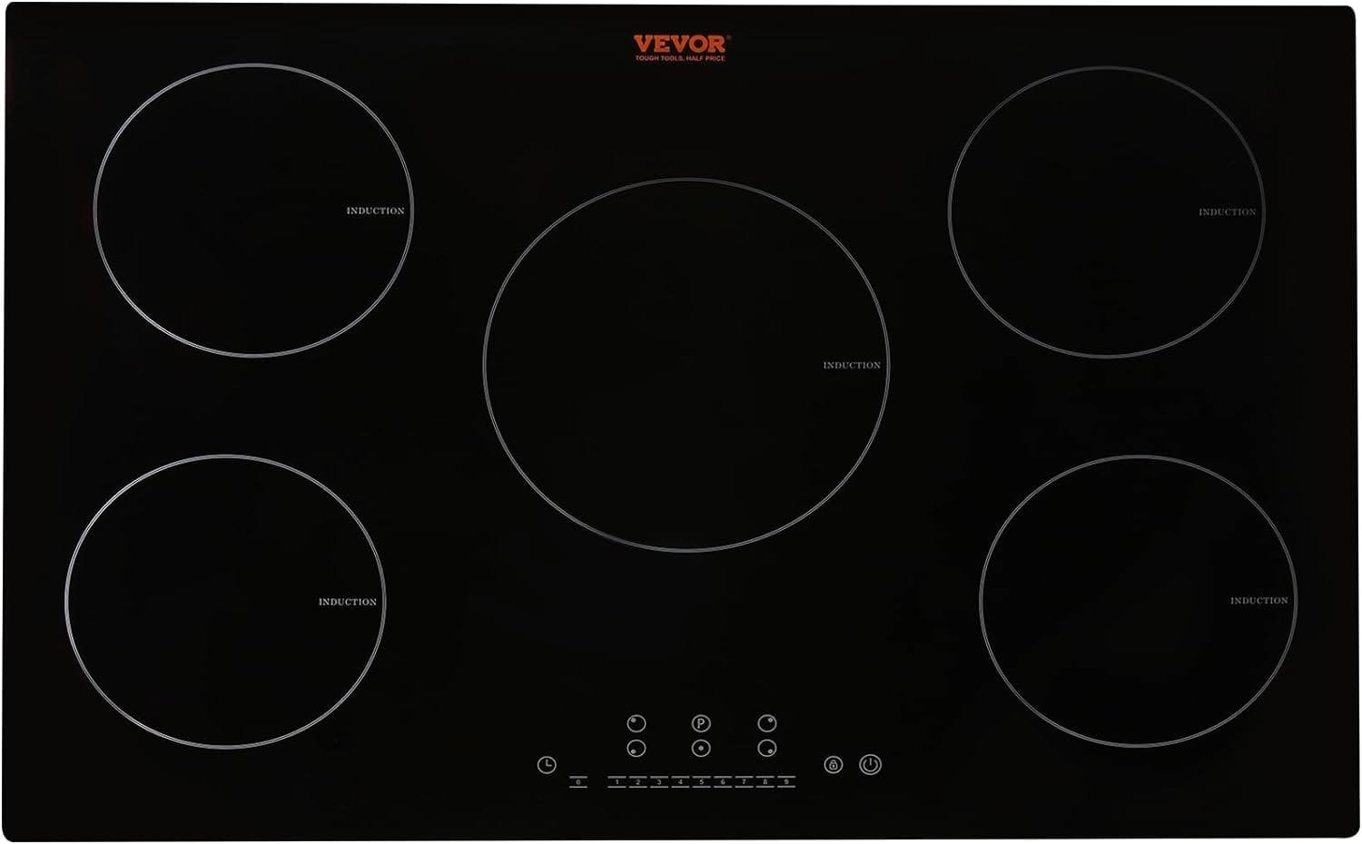 VEVOR Electric Cooktop, 5 Burners, 30 Induction Stove Top, Built-in Magnetic Cooktop 9200W, 9 Heating Level Multifunctional Burner, LED Touch Screen w/Child Lock  Over-Temperature Protection VEVOR Electric Cooktop, 5 Burners, 30 Induction Stove Top, Built-in Magnetic Cooktop 9200W, 9 Heating Level Multifunctional Burner, LED Touch Screen w/Child Lock  Over-Temperature Protection