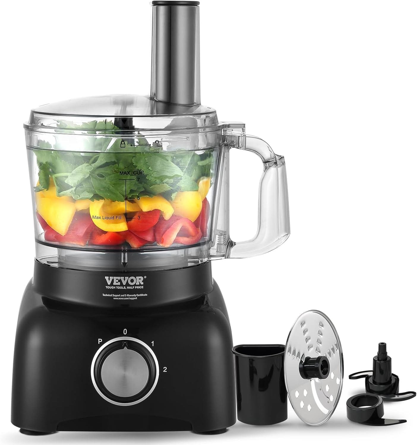 VEVOR Food Processor, 14 Cup Large Vegetable Chopper 600 Watts 2 Speed Pulse Electric Meat Chopper, 2 In 1 Big Feed Chute Pusher 5Pcs Blade Dics for Mixing, Slicing, and Kneading Dough VEVOR Food Processor, 14 Cup Large Vegetable Chopper 600 Watts 2 Speed Pulse Electric Meat Chopper, 2 In 1 Big Feed Chute Pusher 5Pcs Blade Dics for Mixing, Slicing, and Kneading Dough