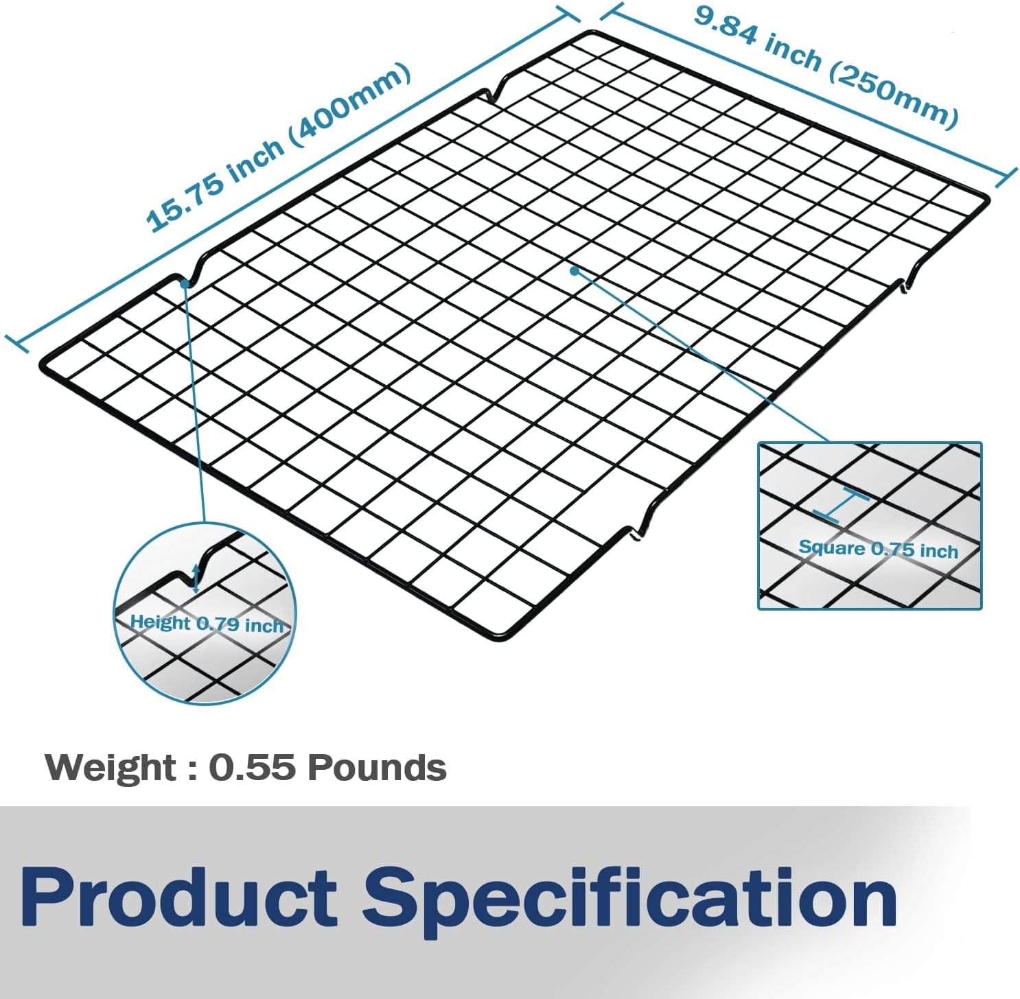 VNIMTI Baking Cooling Rack 2 Sets, Cookie Cooling Racks for Cooking, Baking, Roasting, Grilling, Drying, Oven Safe Wire Rack, 11 * 10 Small Squares Grids