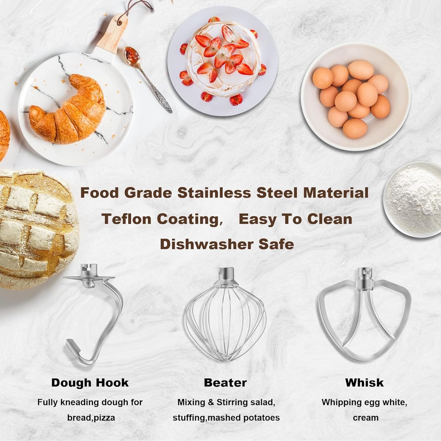 Vospeed 9 IN 1 Stand Mixer, 850W Tilt-Head Multifunctional Electric Mixer with 7.5 QT Stainless Steel Bowl, 1.5L Glass Jar, Meat Grinder, Hook, Whisk, Beater Dishwasher Safe - Black Vospeed 9 IN 1 Stand Mixer, 850W Tilt-Head Multifunctional Electric Mixer with 7.5 QT Stainless Steel Bowl, 1.5L Glass Jar, Meat Grinder, Hook, Whisk, Beater Dishwasher Safe - Black