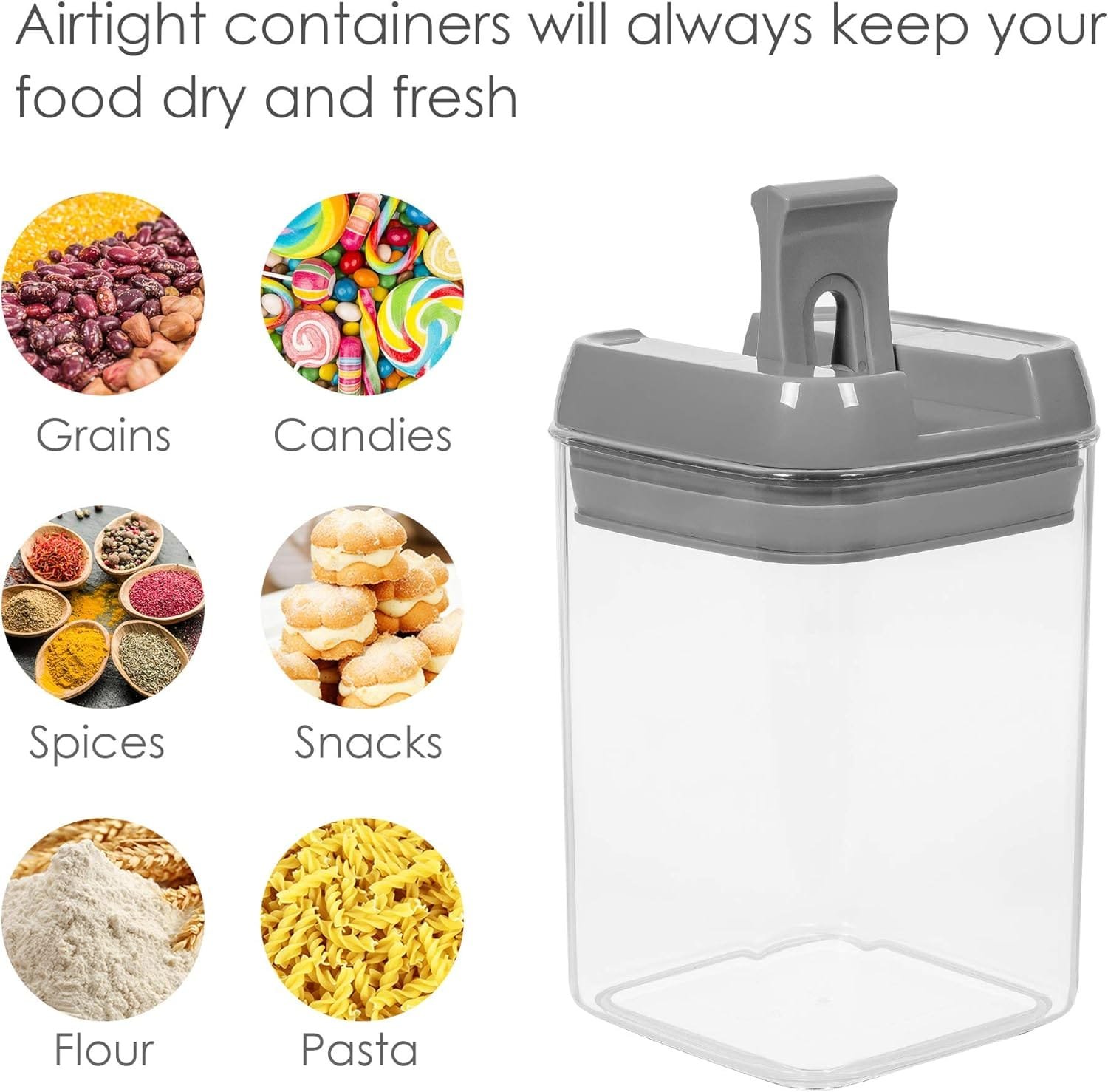 Vtopmart Airtight Food Storage Containers, 7 Pieces BPA Free Plastic Cereal Containers with Easy Lock Lids, for Kitchen Pantry Organization and Storage, Include 24 Labels Vtopmart Airtight Food Storage Containers, 7 Pieces BPA Free Plastic Cereal Containers with Easy Lock Lids, for Kitchen Pantry Organization and Storage, Include 24 Labels