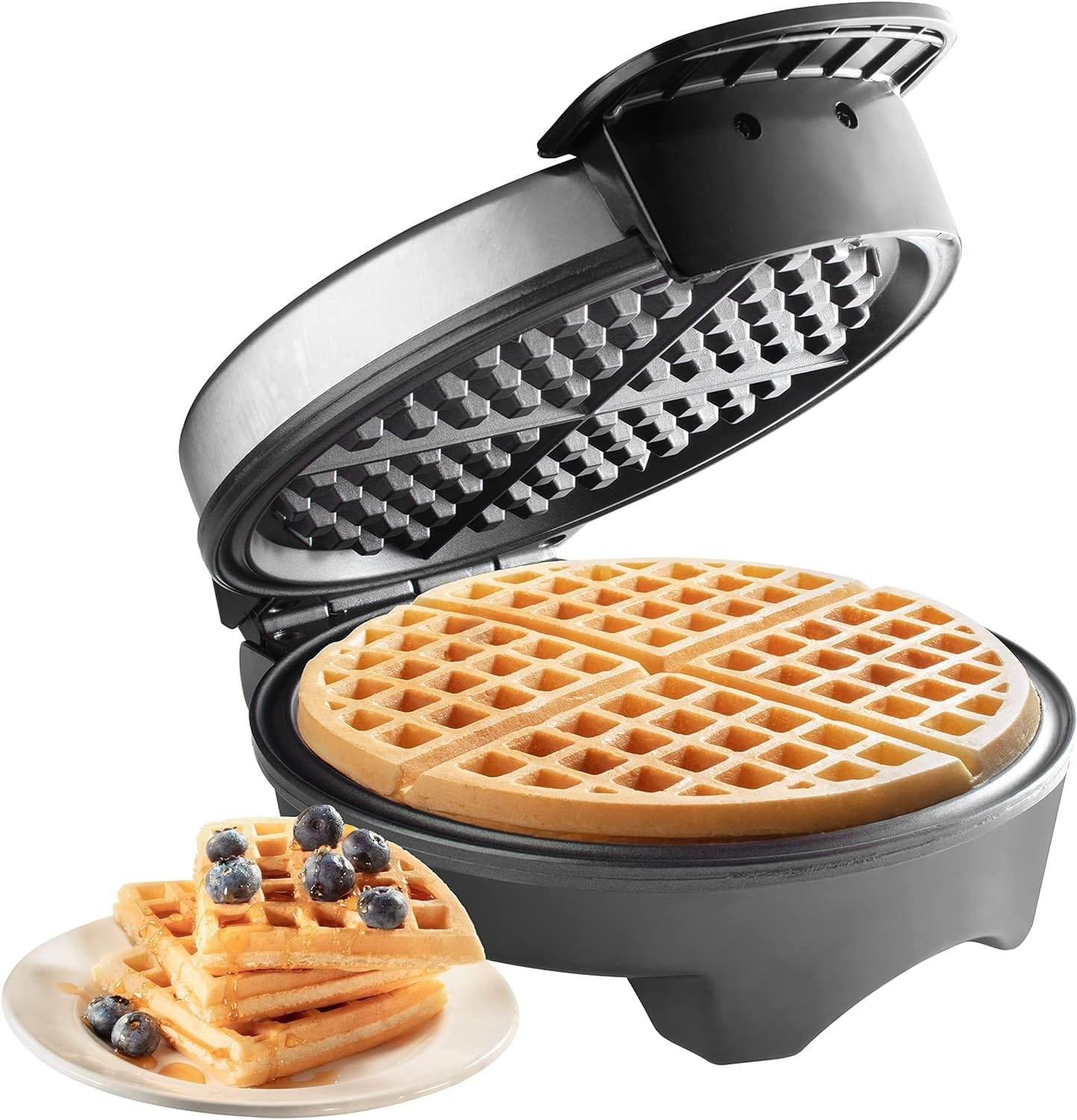 Waffle Maker by Cucina Pro - Non-Stick Waffler Iron with Adjustable Browning Control, Griddle Makes 7 Inch Thin, American Style Waffles for Breakfast, Homemade Valentine Breakfast Gift for Her or Him