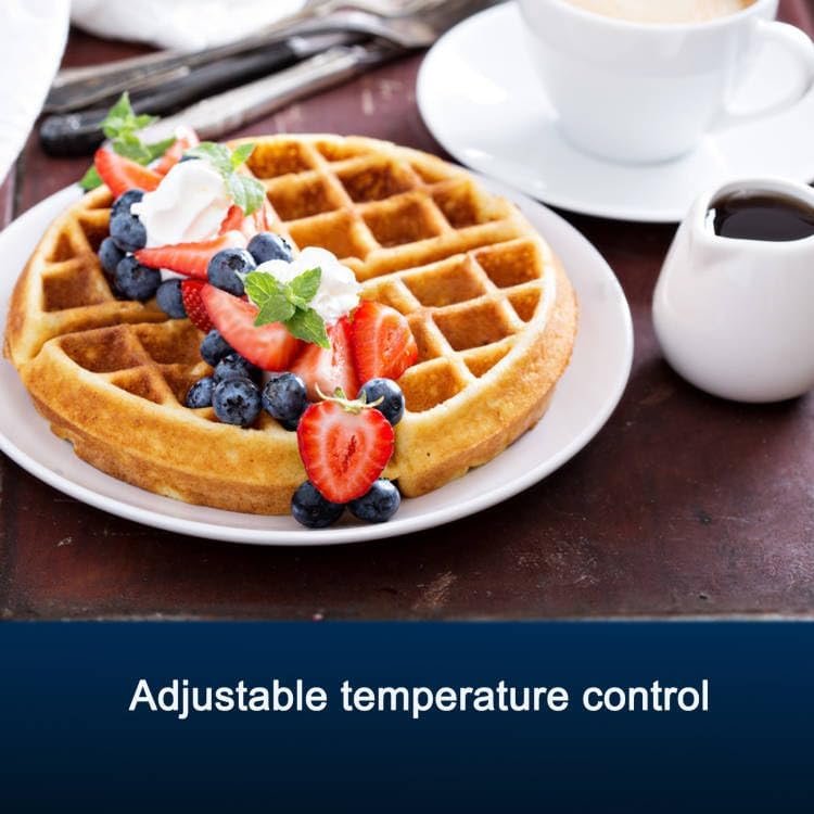 Waffle Maker Stainless Steel with Adjustable Temperature Control, Non-Stick Plates and Cool Touch Handle, Makes 8 Waffles