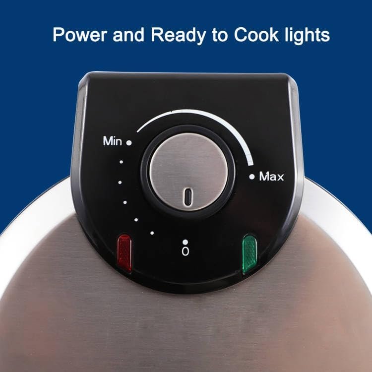 Waffle Maker Stainless Steel with Adjustable Temperature Control, Non-Stick Plates and Cool Touch Handle, Makes 8 Waffles