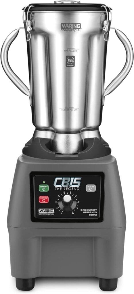 Waring Commercial CB15 Ultra Heavy Duty 3.75 HP Blender, Electric Touchpad Controls with Stainless Steel 1 Gallon Container, 120V, 5-15 Phase Plug,Black Waring Commercial CB15 Ultra Heavy Duty 3.75 HP Blender, Electric Touchpad Controls with Stainless Steel 1 Gallon Container, 120V, 5-15 Phase Plug,Black