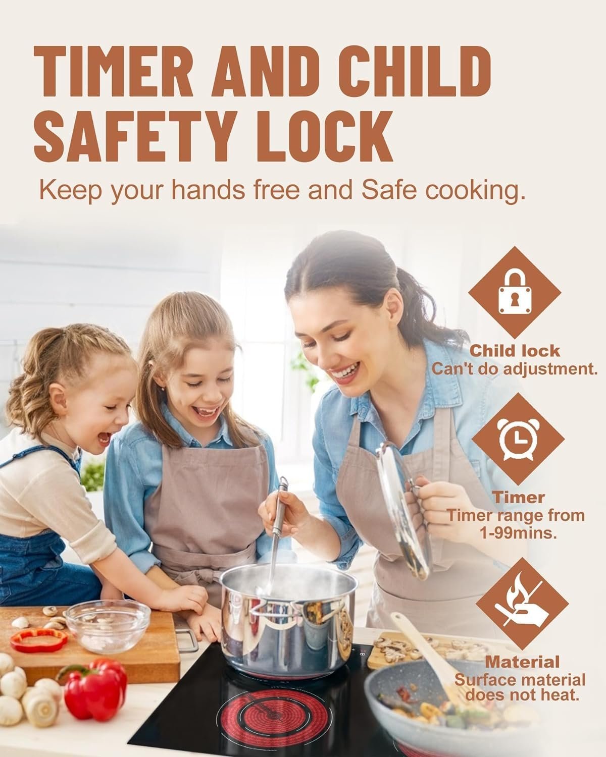 Weceleh Electric Cooktop 30 Inch, Built-in Ceramic Cooktops 6400W, Electric Stove Top with 4 Electric Burners, 9 Heating Level, Kid Safety Lock, Sensor Touch Control, 99Mins Timer, 220-240V (NO PLUG) Weceleh Electric Cooktop 30 Inch, Built-in Ceramic Cooktops 6400W, Electric Stove Top with 4 Electric Burners, 9 Heating Level, Kid Safety Lock, Sensor Touch Control, 99Mins Timer, 220-240V (NO PLUG)