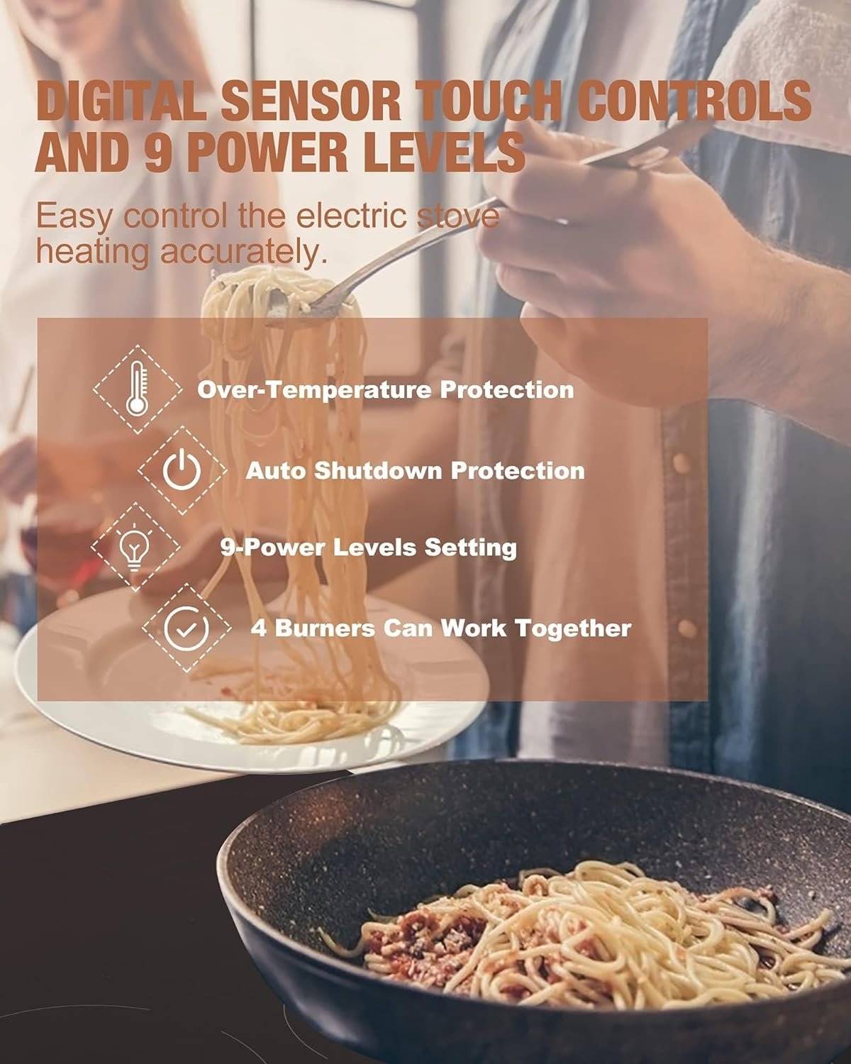 Weceleh Induction Cooktop 30 Inch with 4 Burner, Built-in Induction Stove Top 220-240V, Electric Stove Top with Boost Function, Timer  Kid Safety Lock, 9 Power Levels,7000W,(NO PLUG)