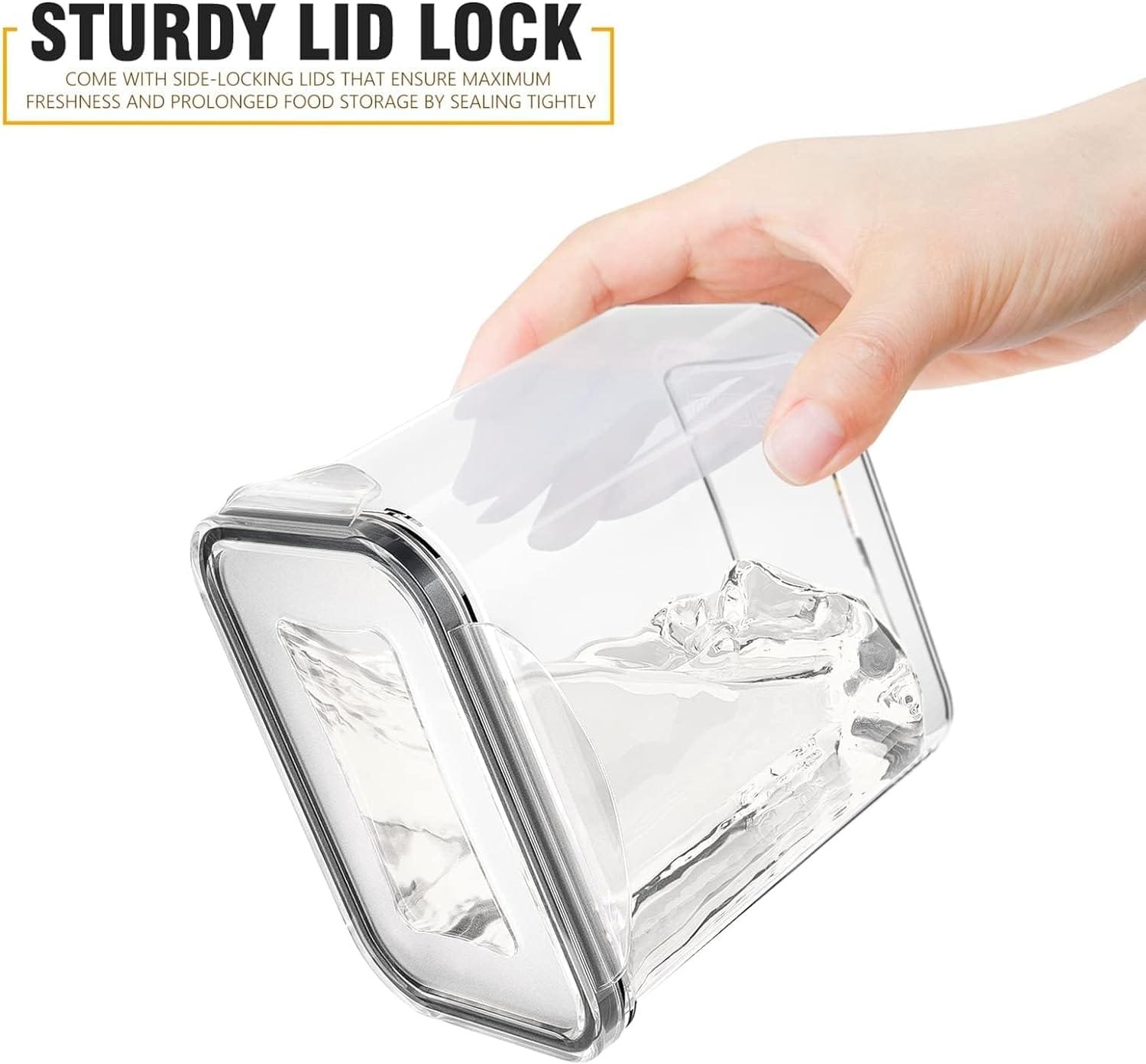 WeeProp 12 Pack Airtight Food Storage Containers with Lids-Plastic Pantry Storage Containers-100% Leakproof Reusable Organizer, BPA Free Clear Canisters for Cereal, Sugar, Rice, Pasta, and Flour WeeProp 12 Pack Airtight Food Storage Containers with Lids-Plastic Pantry Storage Containers-100% Leakproof Reusable Organizer, BPA Free Clear Canisters for Cereal, Sugar, Rice, Pasta, and Flour