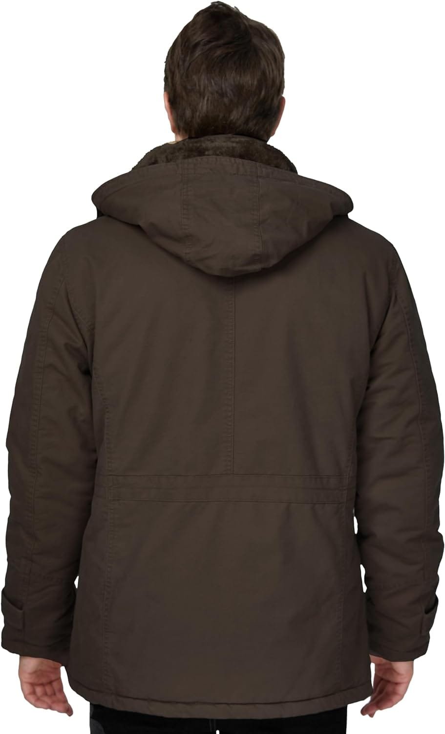 WenVen Mens Winter Thicken Cotton Parka Jacket Warm Coat with Removable Hood