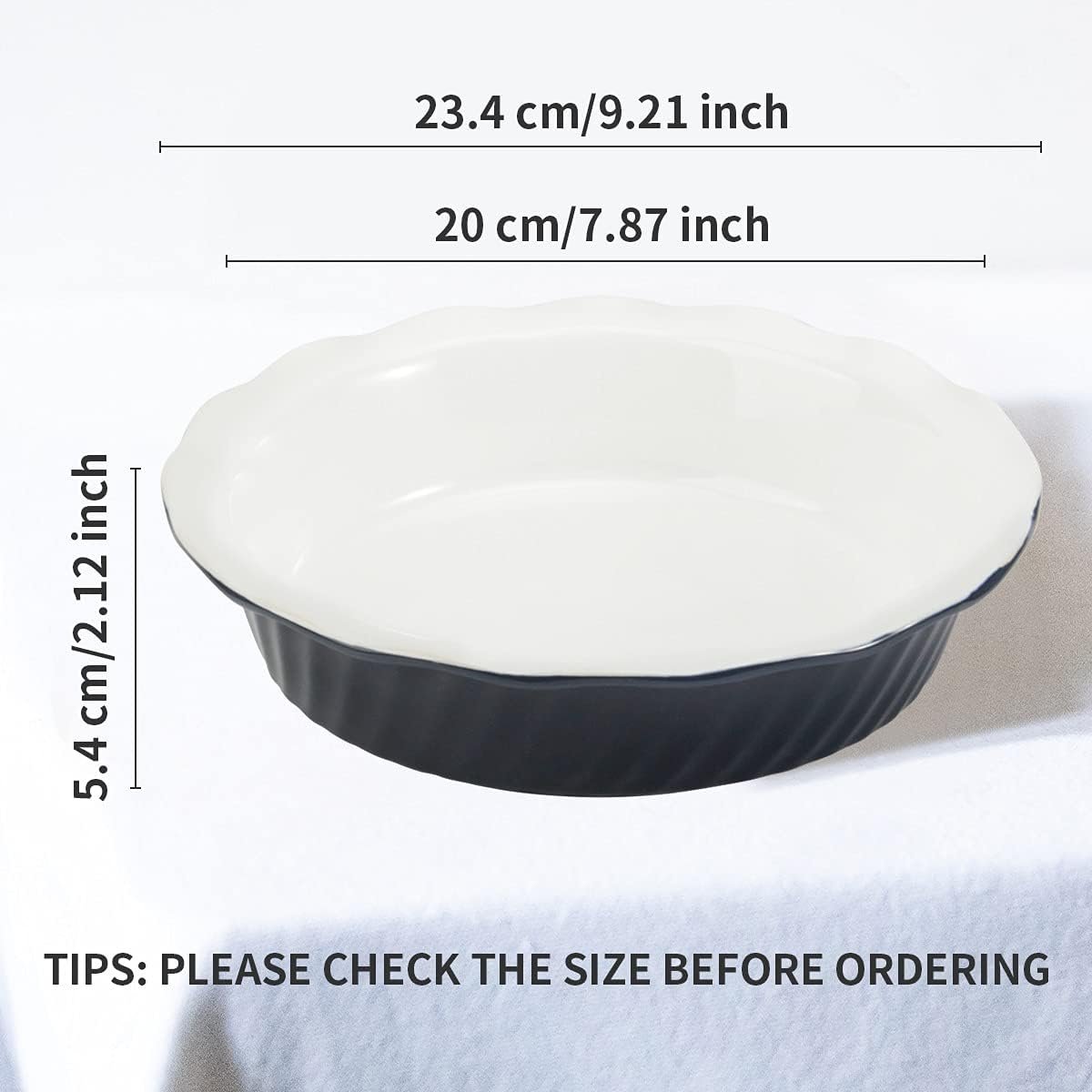 WERTIOO Pie Pan 9 Inch 2 Pack, Ceramic Pie Dish, Pie Plate for Dessert Kitchen, Round Baking Dish Pan for Dinner (Aegean) WERTIOO Pie Pan 9 Inch 2 Pack, Ceramic Pie Dish, Pie Plate for Dessert Kitchen, Round Baking Dish Pan for Dinner (Aegean)