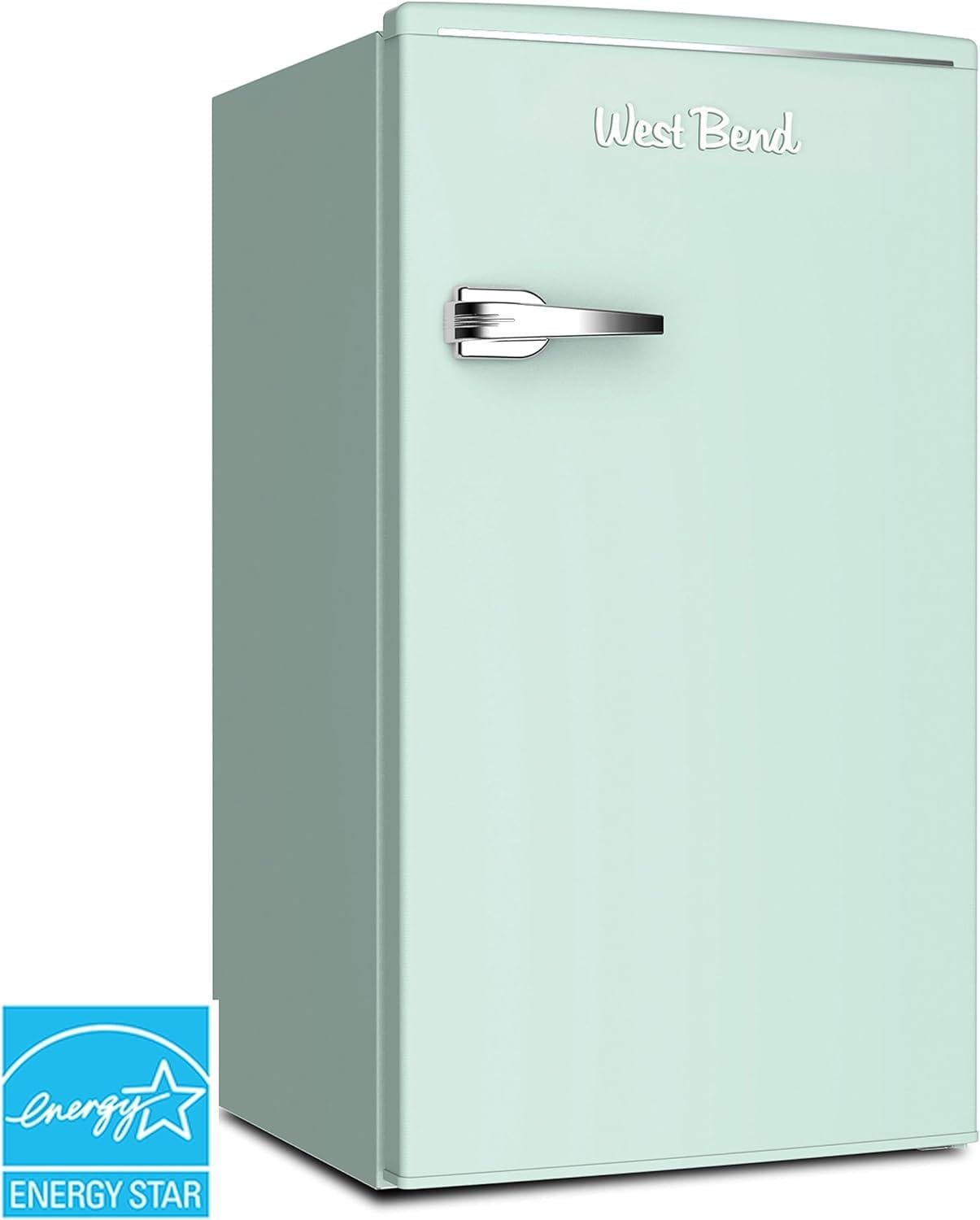 West Bend WB0300RCR2XB Mini Fridge with Freezer Retro-Styled for Home Office or Dorm, Manual Defrost and Adjustable Temperature, 3-Cu.Ft, Black