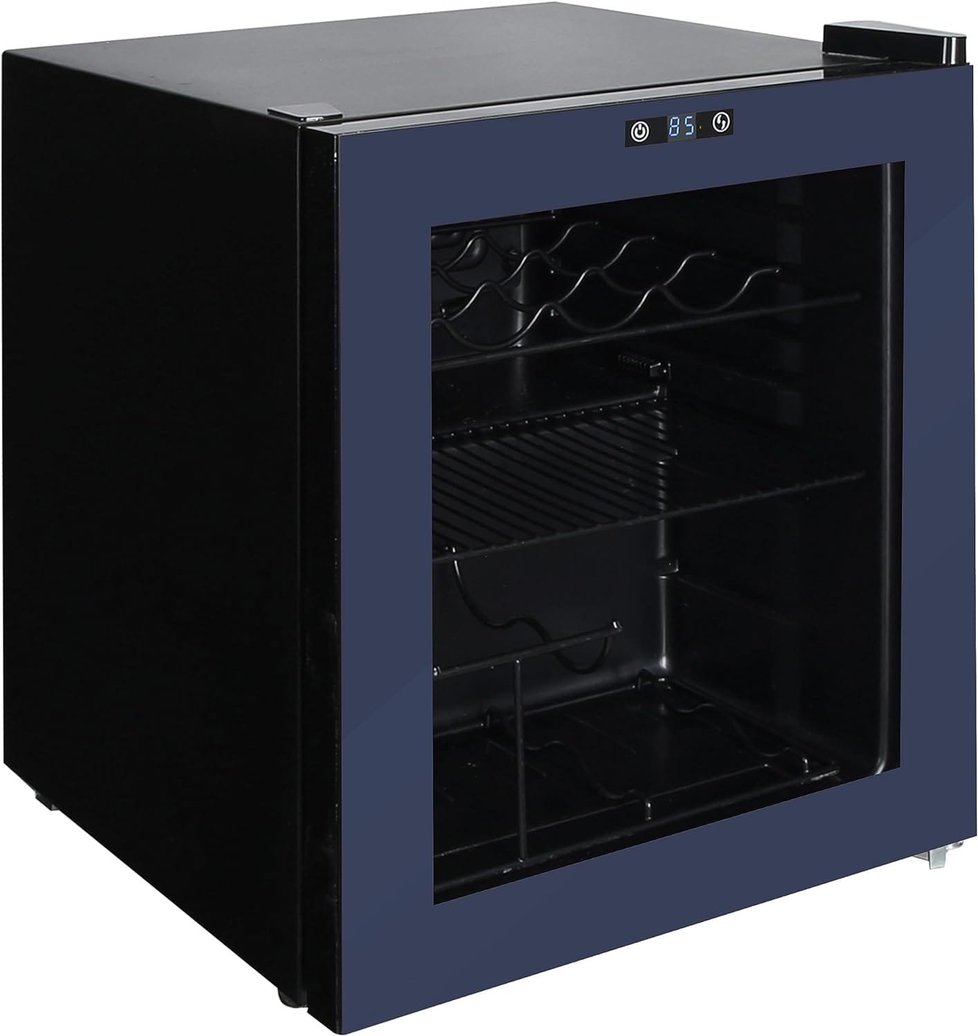 West Bend WB15600BCZBG Beverage Cooler Refrigerator 15 Wine Bottle/60 Can Capacity, Glass Door, 17-Inch Wide Freestanding, Adjustable Thermostat Control, 1.6-Cu.Ft, Burgundy