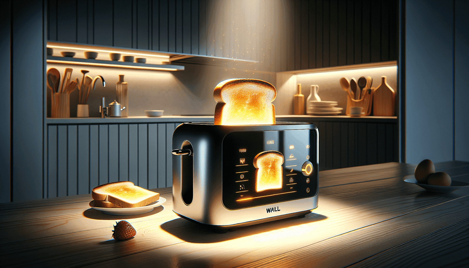 WHALL® Touch screen Toaster 2 slice, Stainless Steel Digital Timer Toaster with Sound Function, 6 Bread Types  6 Shade Settings, Smart Extra Wide Slots Toaster with Bagel, Cancel, Defrost Functions