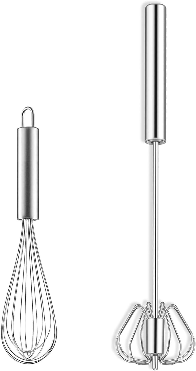 Whisks for Cooking, Semi automatic whisk, Hand push whisk, Stainless Steel Whisk for Blending, Whisking, Beating and Stirring, Balloon Wire Whisk, 2Pcs(1*wire whisk+ 1*semi-automatic whisk) Whisks for Cooking, Semi automatic whisk, Hand push whisk, Stainless Steel Whisk for Blending, Whisking, Beating and Stirring, Balloon Wire Whisk, 2Pcs(1*wire whisk+ 1*semi-automatic whisk)