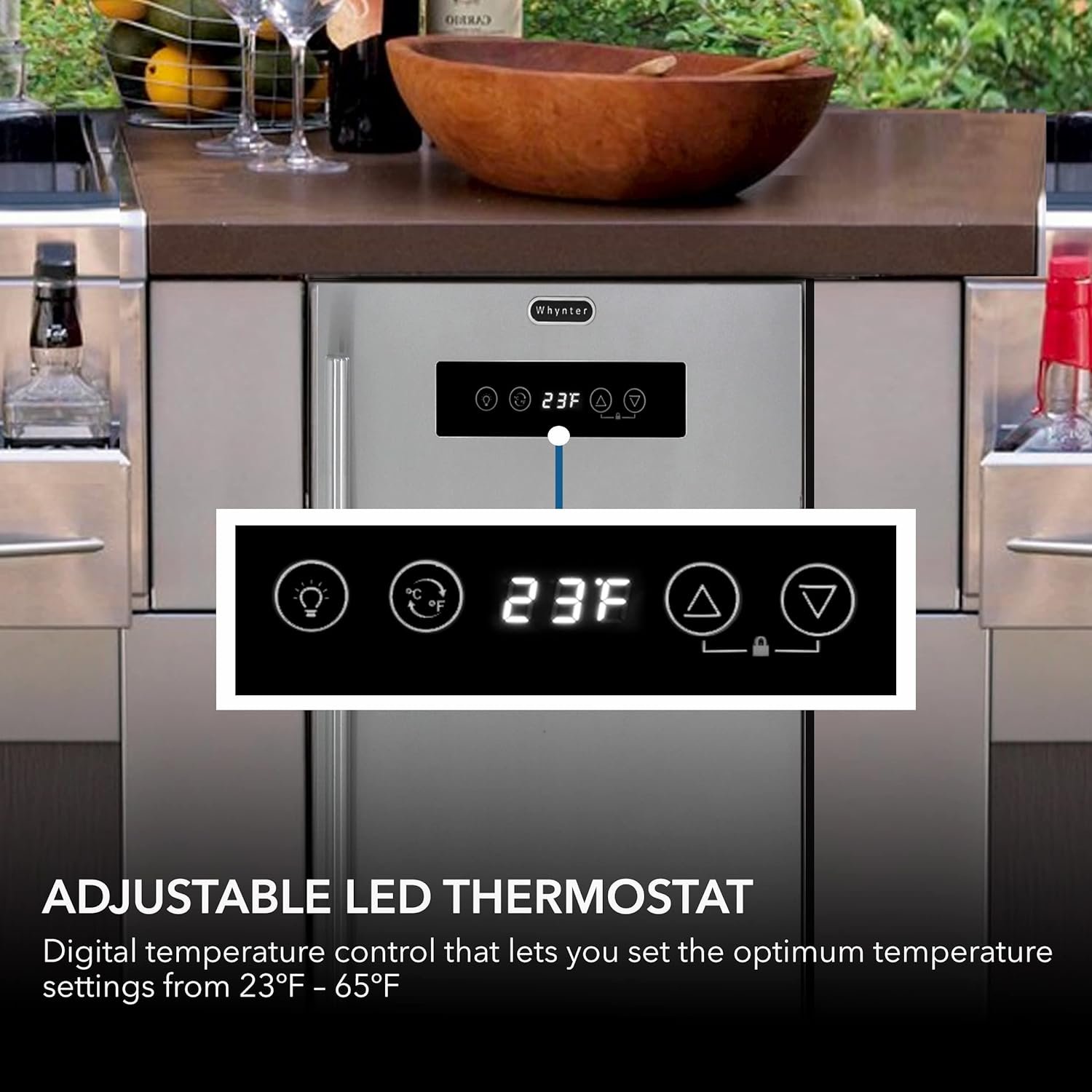 Whynter BEF-286SB Stainless Steel Built-in or Freestanding ETL Sanitation Mark Beer Keg Froster Beverage Refrigerator, 2.9 cu. ft, Multi