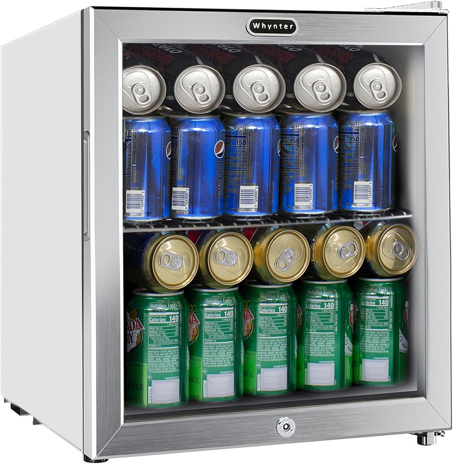 Whynter BR-062WS Stainless Steel Beverage Refrigerator with Lock, 62 Cans, White Whynter BR-062WS Stainless Steel Beverage Refrigerator with Lock, 62 Cans, White