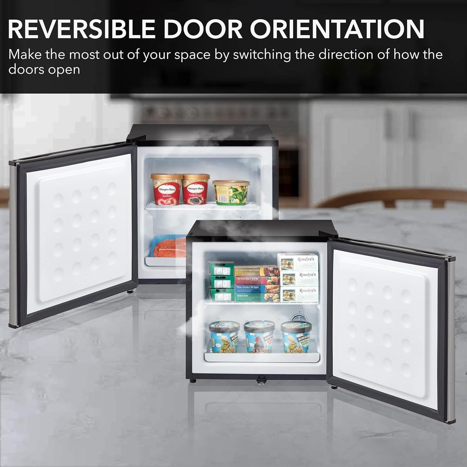 Whynter CUF-112SS Mini, 1.1 Cubic Foot Energy Star Rated Small Upright Freezer with Lock, Stainless Steel Whynter CUF-112SS Mini, 1.1 Cubic Foot Energy Star Rated Small Upright Freezer with Lock, Stainless Steel