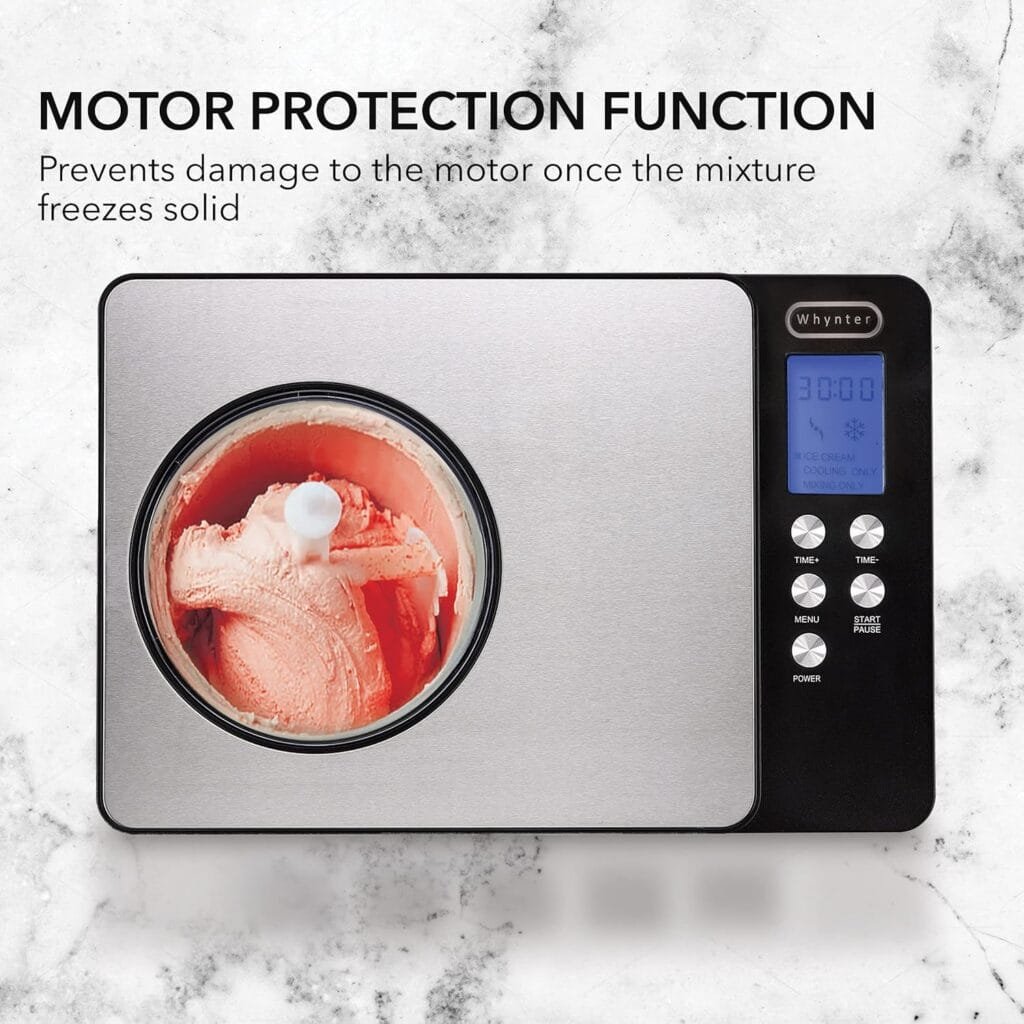 Whynter ICM-220CGY Automatic Ice Cream Maker 2 Quart Capacity Stainless Steel Bowl  Yogurt Function in Champagne Gold, with Built-in Compressor, no pre-freezing, LCD Digital Display, Timer, 2 Quart Whynter ICM-220CGY Automatic Ice Cream Maker 2 Quart Capacity Stainless Steel Bowl  Yogurt Function in Champagne Gold, with Built-in Compressor, no pre-freezing, LCD Digital Display, Timer, 2 Quart