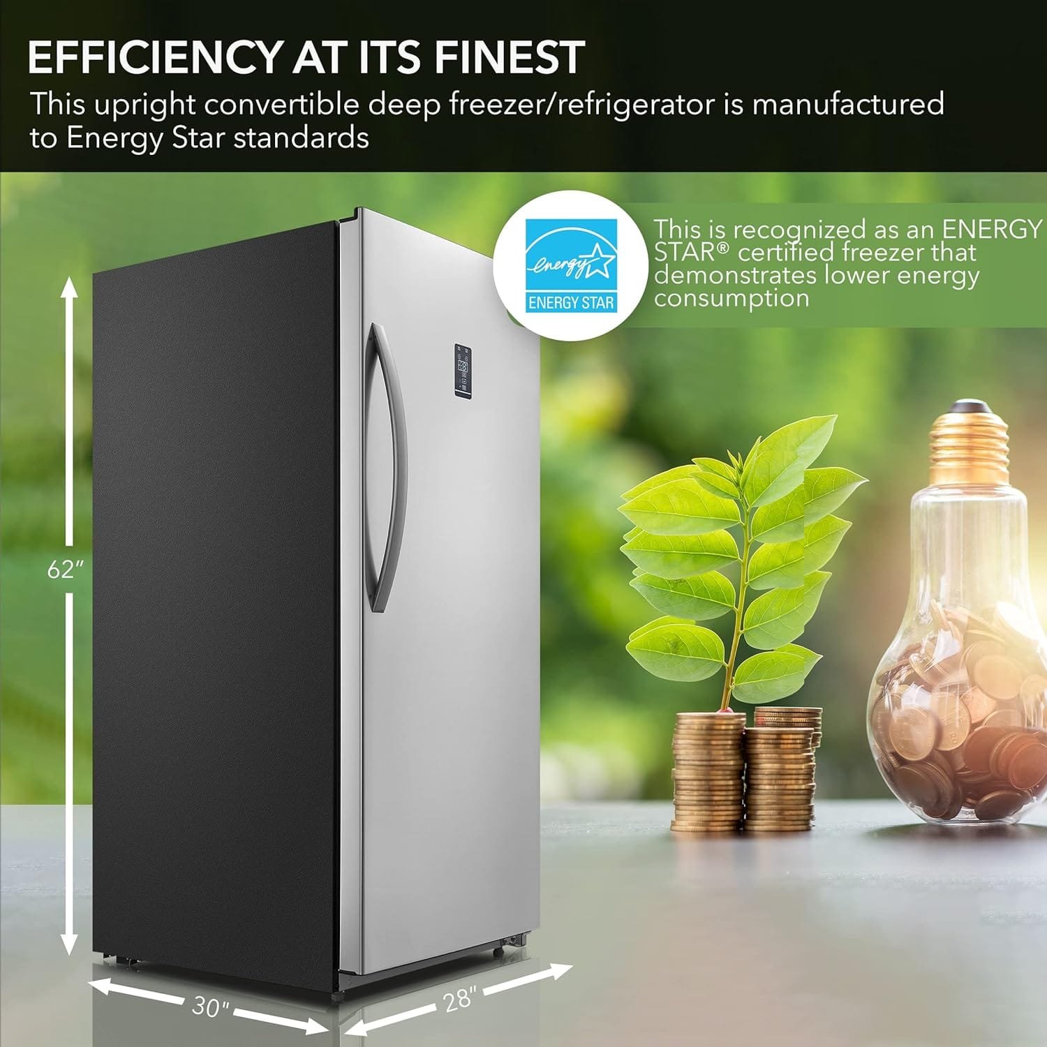 Whynter UDF-139SS/UDF-139SSa 13.8 cu.ft. Energy Star Digital Upright Convertible Deep Freezer/Refrigerator – Stainless Steel Whynter UDF-139SS/UDF-139SSa 13.8 cu.ft. Energy Star Digital Upright Convertible Deep Freezer/Refrigerator – Stainless Steel