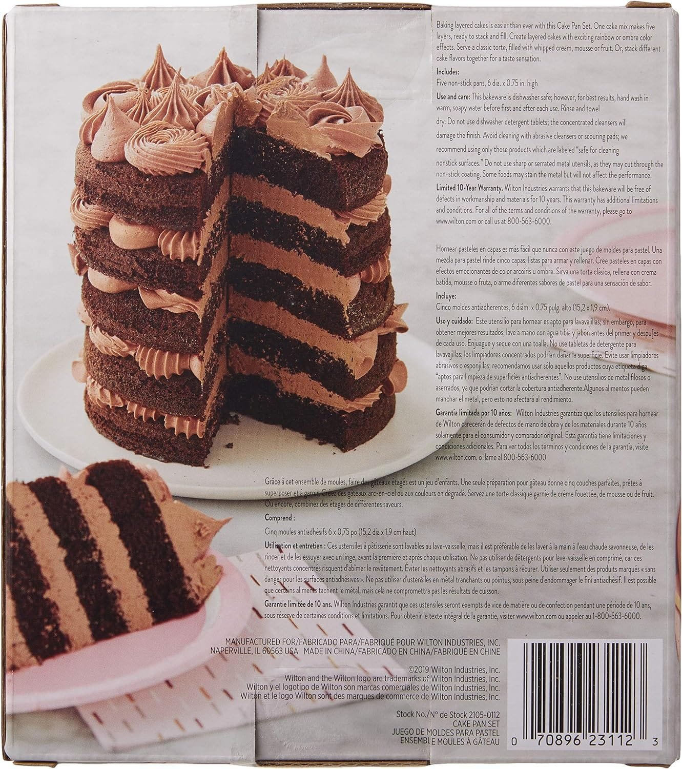 Wilton Easy Layers 5-Piece Layer Cake Pan Set, 6-Inch, Steel