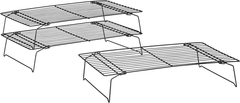 Wilton Excelle Elite 3-Tier Cooling Rack for Cookies, Cake and More - Cool Batches of Cookies, Cake Layers or Finger Foods, Black