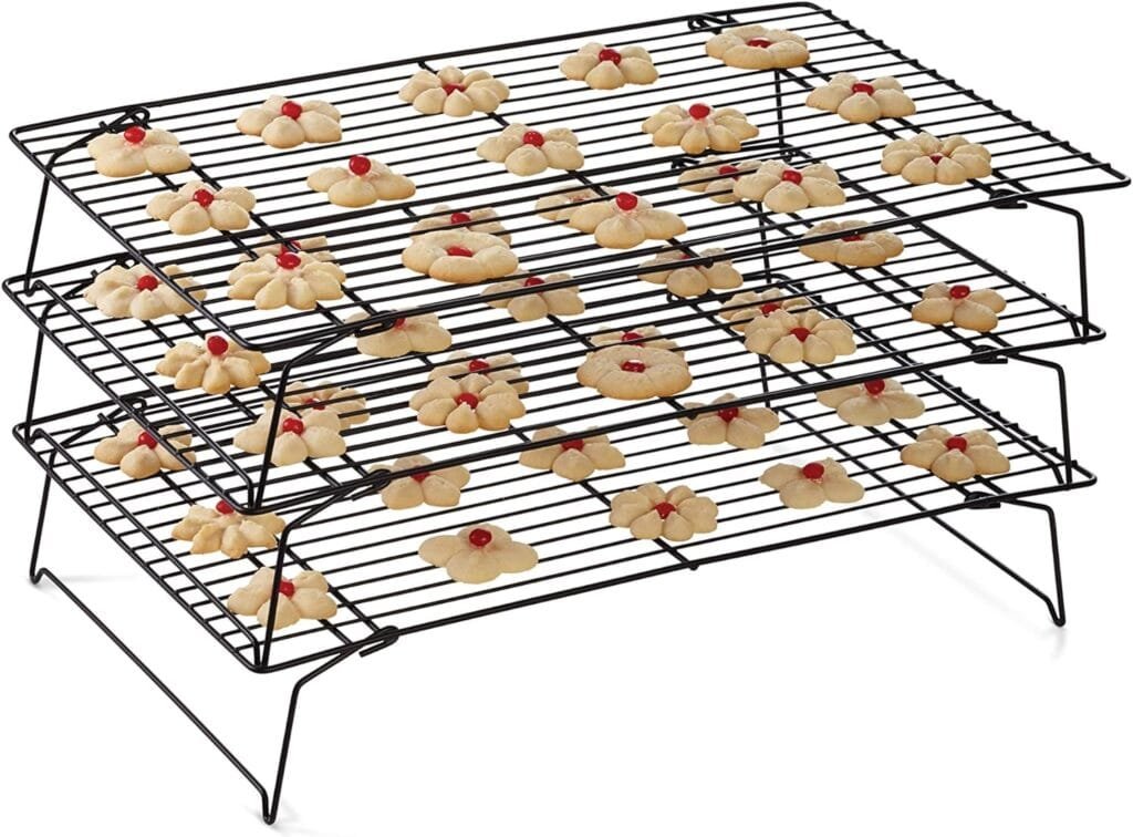 Wilton Excelle Elite 3-Tier Cooling Rack for Cookies, Cake and More - Cool Batches of Cookies, Cake Layers or Finger Foods, Black