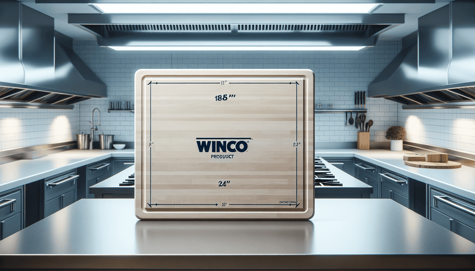 Winco Cutting Board, 18 by 24 by 1/2-Inch, White, 18 x 24