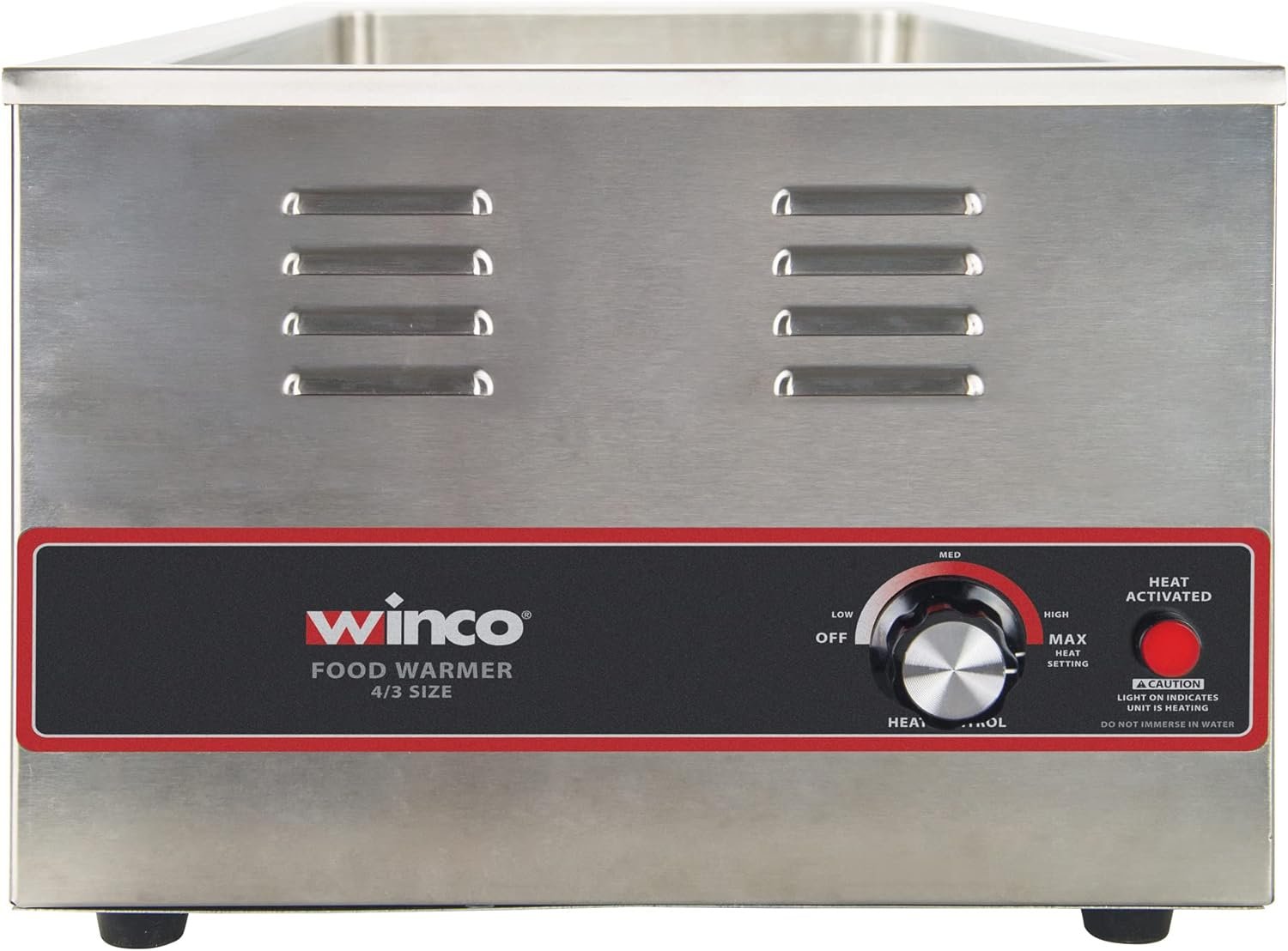 Winco Electric Portable Food Pan Warmer, 1500 W, 120V, 4/3 Size