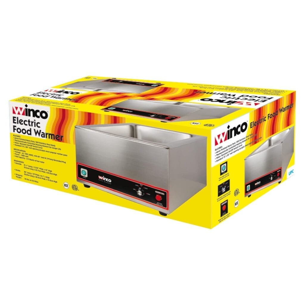 Winco FW-S500 Commercial Portable Steam Table Food Warmer 120V 1200W,Stainless Steel,Large Winco FW-S500 Commercial Portable Steam Table Food Warmer 120V 1200W,Stainless Steel,Large
