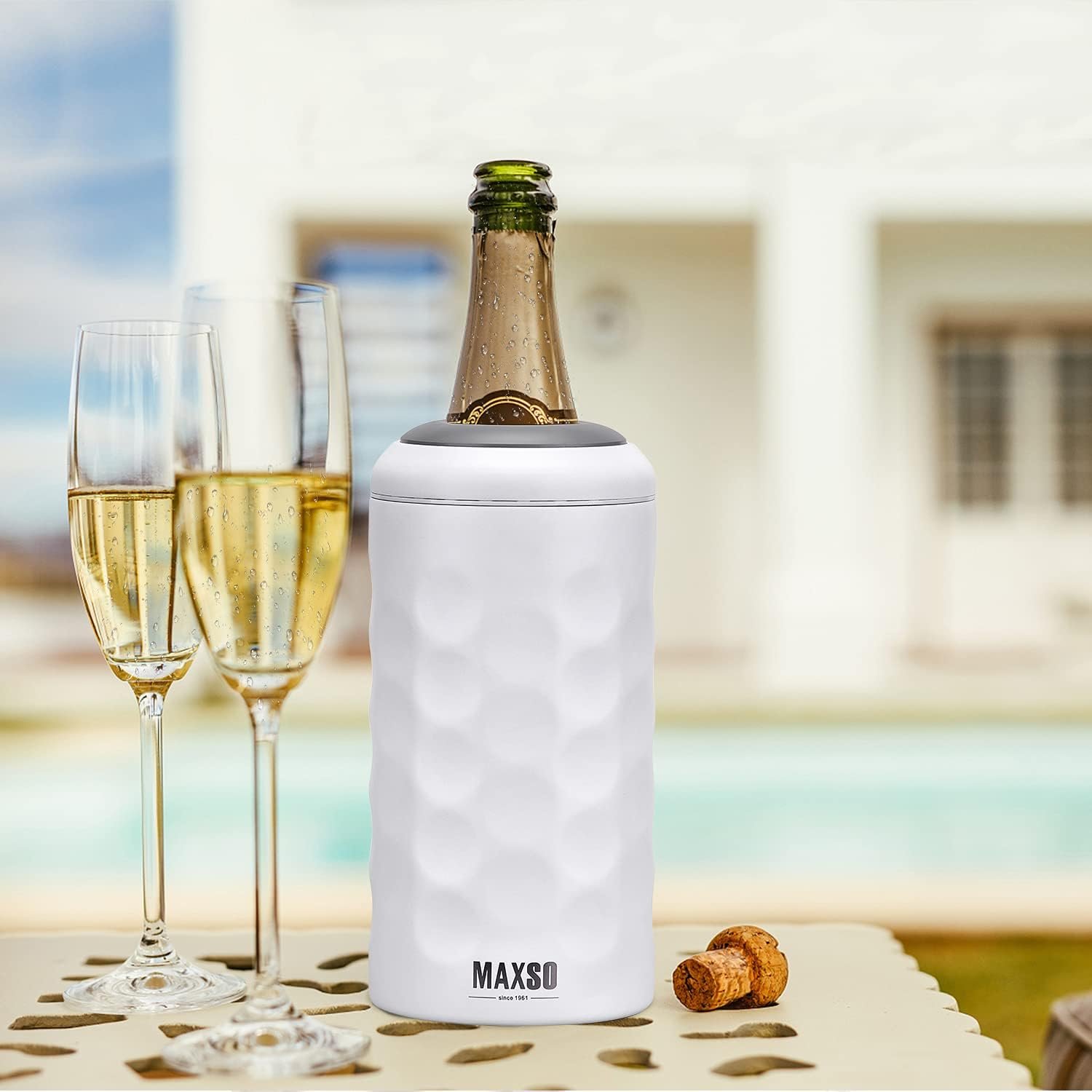 Wine Chiller Single Bottle Stainless Steel Iceless Cooler insulated Wine Bottle Keep Wine Cold up to 6 Hours Fits Most Wine Bottles Gift for Wine Lovers Rapid and Portable