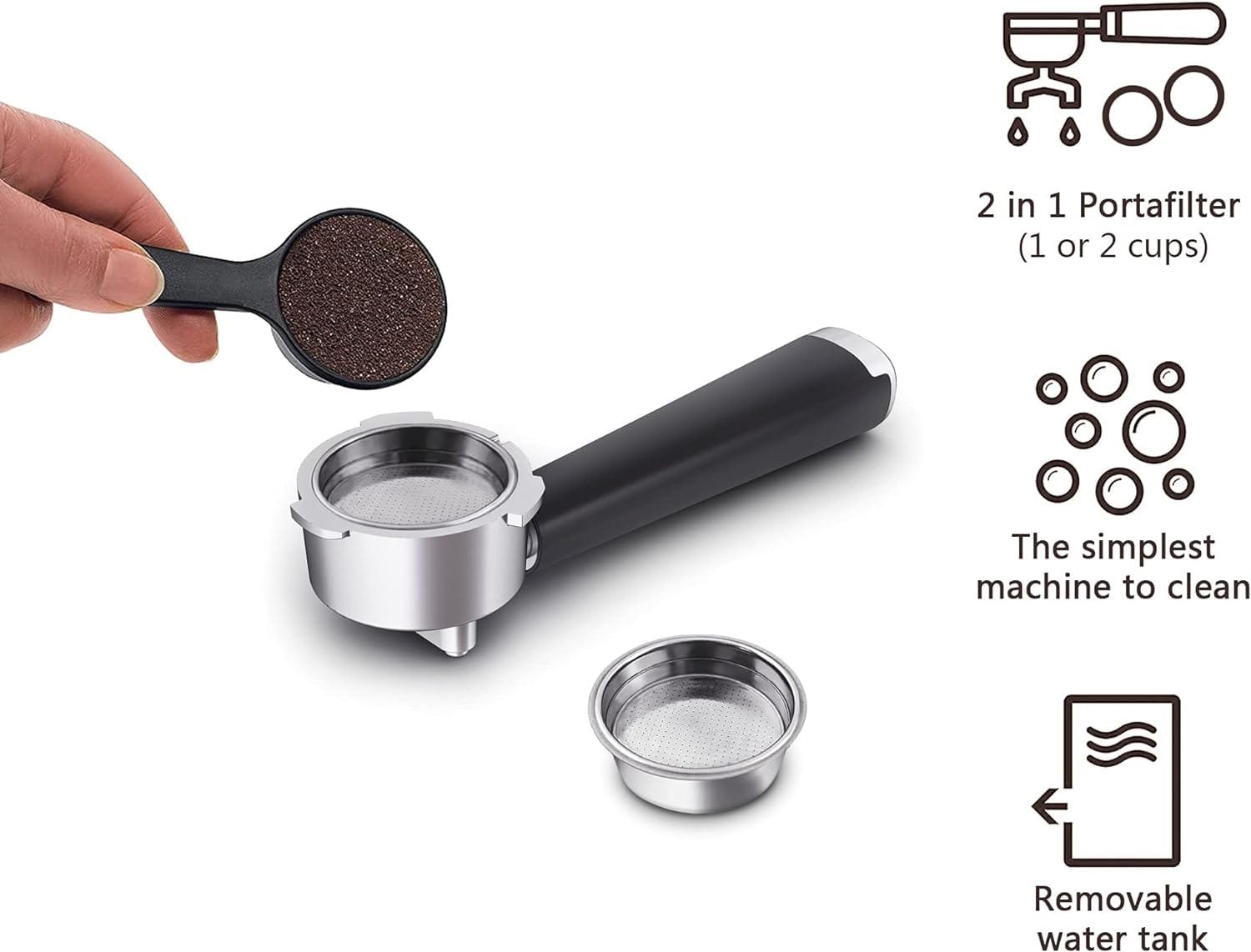 wirsh Espresso Machine,Espresso Maker with Commercial Steamer for Latte and Cappuccino,Expresso Coffee Machine with 42 oz Removable Water Tank,Stainless Steel (Home Barista) wirsh Espresso Machine,Espresso Maker with Commercial Steamer for Latte and Cappuccino,Expresso Coffee Machine with 42 oz Removable Water Tank,Stainless Steel (Home Barista)