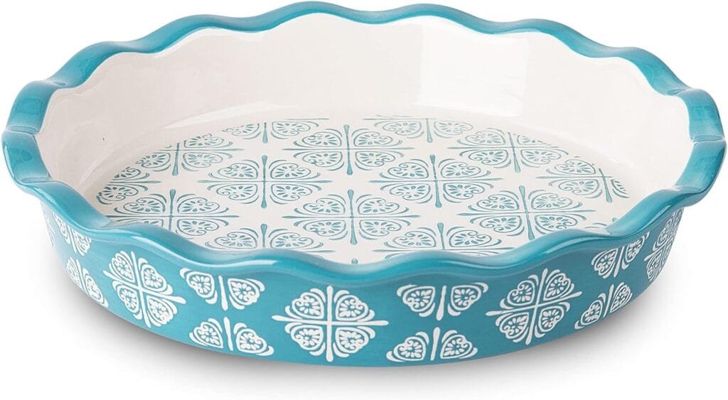 Wisenvoy Pie Pan Ceramic Pie Dish Blue Pie Plate Porcelain Deep Dish Pie Pan Non-Stick Pie Pans