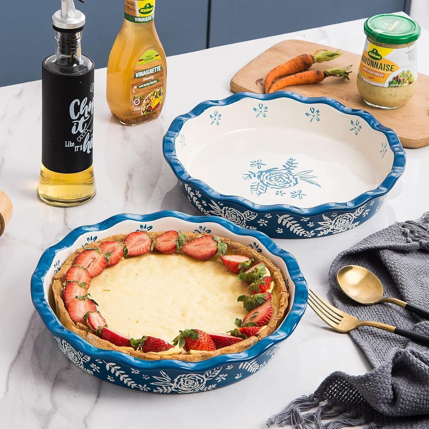 Wisenvoy Pie Pan Ceramic Pie Dish Pie Plate Deep Dish Pie Pan Non-Stick Pie Pans for Baking Pie Pans Pie Dishes