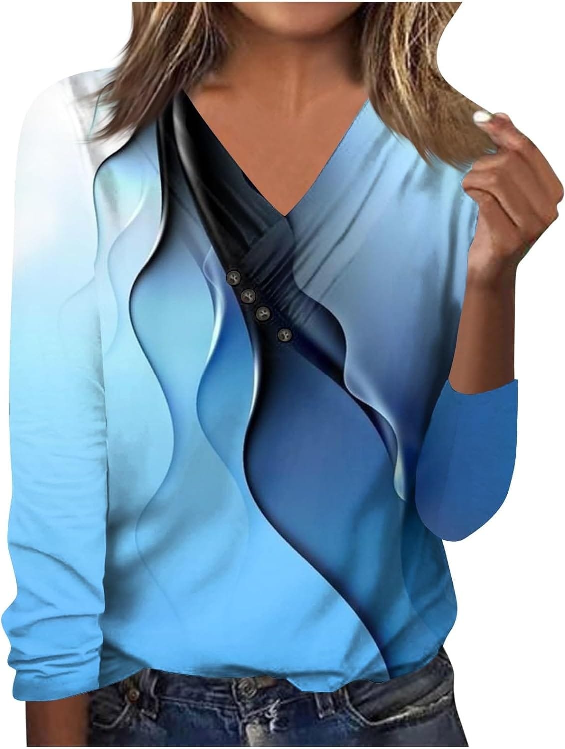 Womens Fall Fashion 2023 Trendy V Neck Long Sleeve Pullover Casual Loose Print Tops Plus Size Comfy Tshirt Womens Fall Fashion 2023 Trendy V Neck Long Sleeve Pullover Casual Loose Print Tops Plus Size Comfy Tshirt