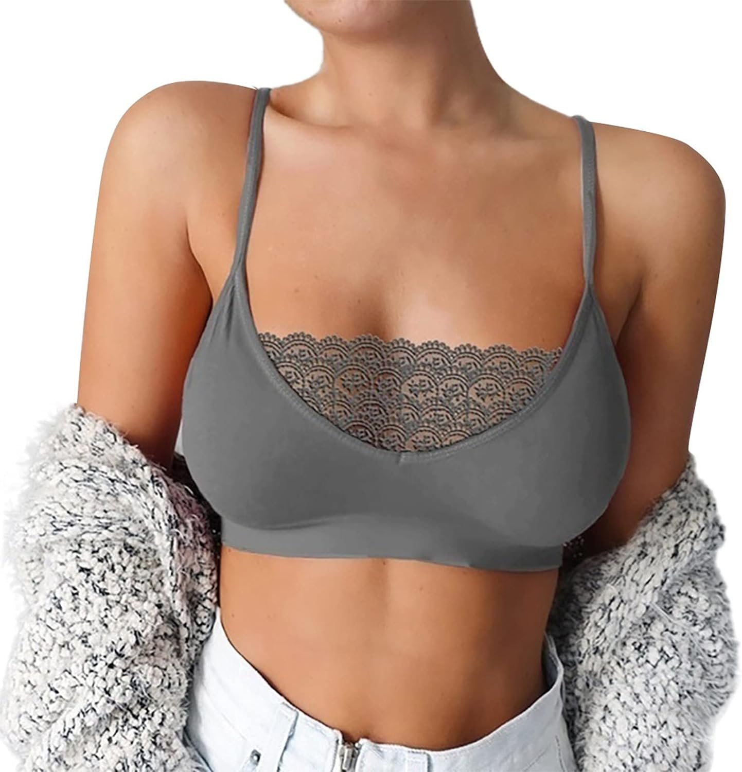 Womens Lace Splicing Camisole Solid Colour Blouse Slim Bodysuit Sexy Open Neck Tank Tops Casual Comfort Tops