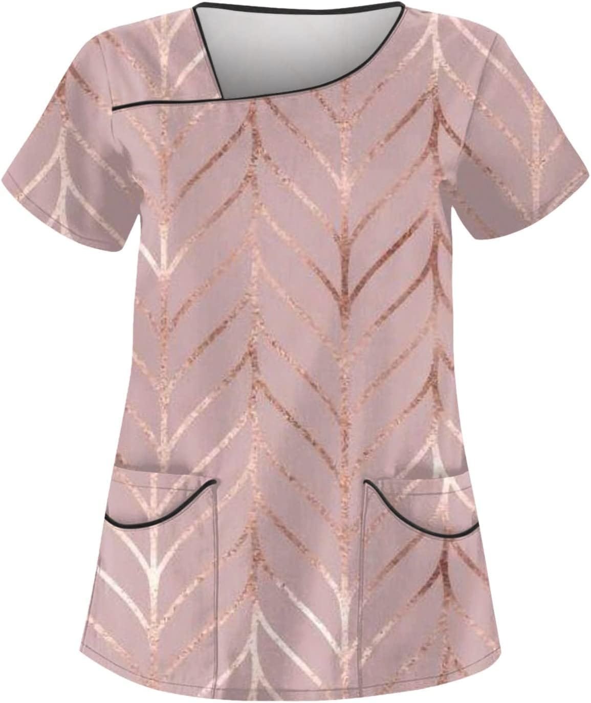 Womens Summer Tops Floral Print Casual Blouse Workwear Fashion V Neck Short Sleeve with Double Pockets Tees Womens Summer Tops Floral Print Casual Blouse Workwear Fashion V Neck Short Sleeve with Double Pockets Tees