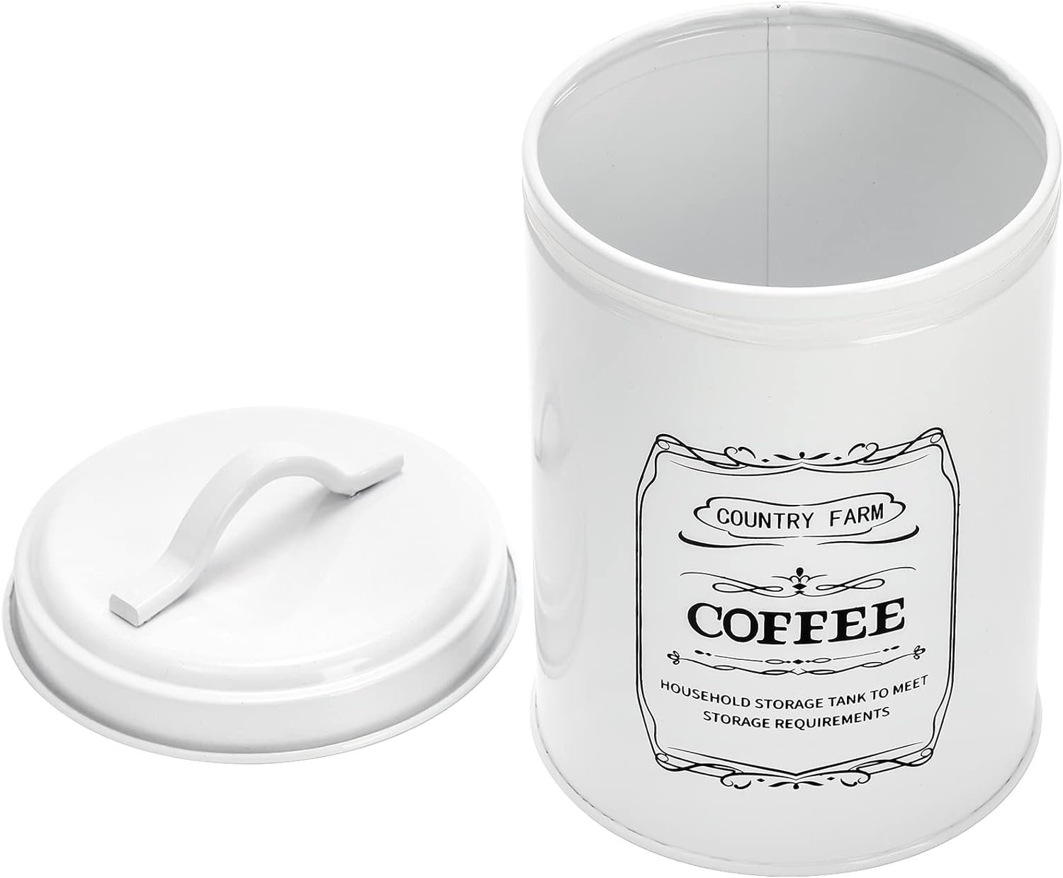 yarlung Set of 4 Kitchen Canisters with Airtight Lids, Coffee Tea Sugar Flour Metal Tin Jars Nesting Food Storage Container Set for Farmhouse Decor, Countertop Pantry Organizer, 4 Sizes White yarlung Set of 4 Kitchen Canisters with Airtight Lids, Coffee Tea Sugar Flour Metal Tin Jars Nesting Food Storage Container Set for Farmhouse Decor, Countertop Pantry Organizer, 4 Sizes White