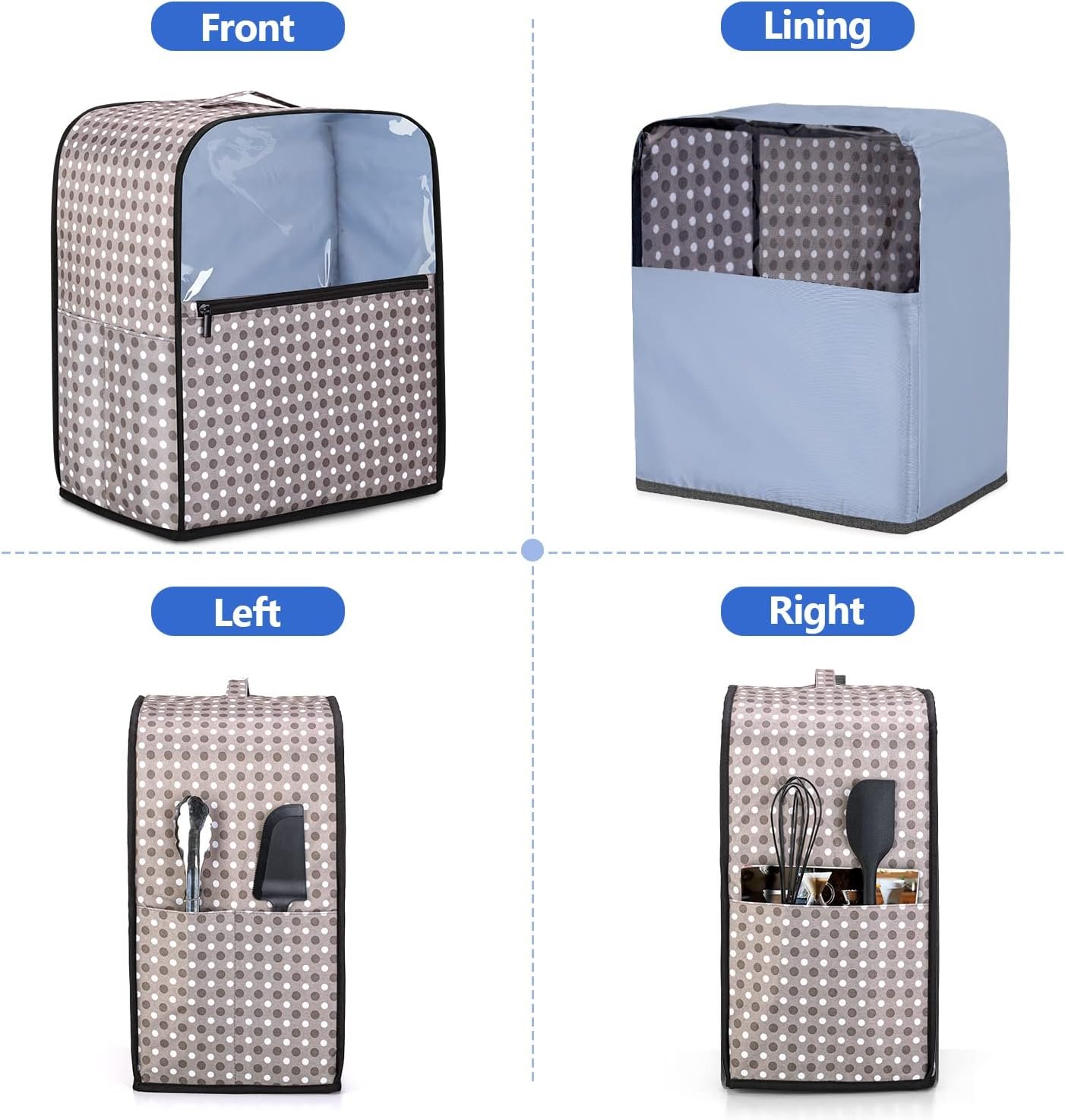 Yarwo Coffee Maker Dust Cover Compatible for Ninja Specialty CM401/CM407, Visible Coffee Machine Cover with Top Handle and Multi Pockets for Kitchen Appliance and Accessories, Dots Yarwo Coffee Maker Dust Cover Compatible for Ninja Specialty CM401/CM407, Visible Coffee Machine Cover with Top Handle and Multi Pockets for Kitchen Appliance and Accessories, Dots