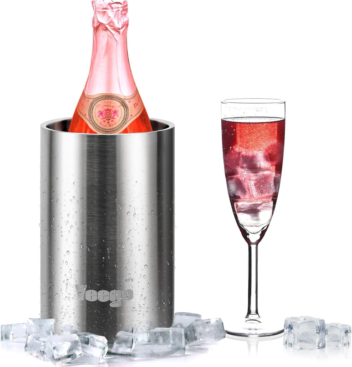 Yeego Electric Wine Chiller, Portable Wine Cooler for Drink Cold and 750ml Red  White Wine,314 Stainless Steel Iceless Wine Chiller B,Kitchen Bar RV Wine Accessory,Gift for Wine Lovers