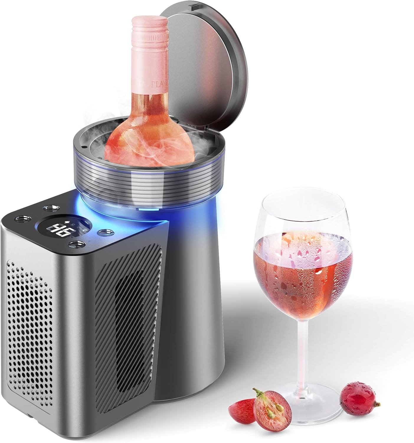 Yeego Electric Wine Chiller, Portable Wine Cooler for Drink Cold and 750ml Red  White Wine,314 Stainless Steel Iceless Wine Chiller B,Kitchen Bar RV Wine Accessory,Gift for Wine Lovers