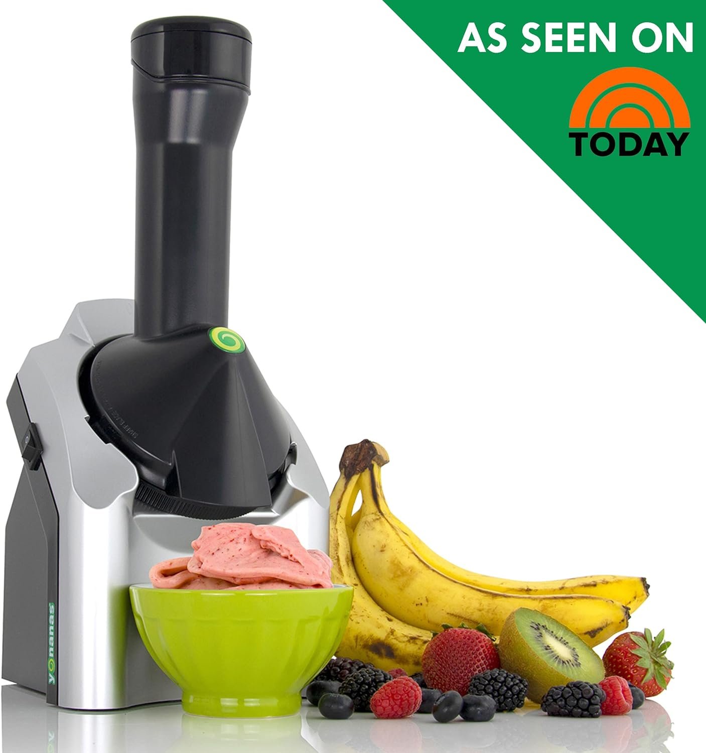 Yonanas 902 Classic Vegan, Dairy-Free Frozen Fruit Soft Serve Maker, Includes 36 Recipes, 200-Watts, Silver