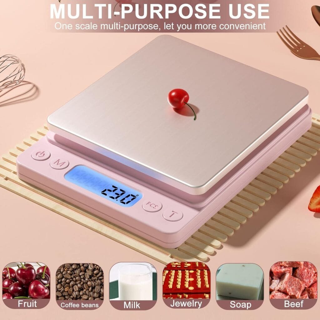 YONCON 3000g Digital Kitchen Food Scale with 0.1g Accuracy, Tare Function, and LCD Display - For Cooking, Baking, and Jewelry YONCON 3000g Digital Kitchen Food Scale with 0.1g Accuracy, Tare Function, and LCD Display - For Cooking, Baking, and Jewelry